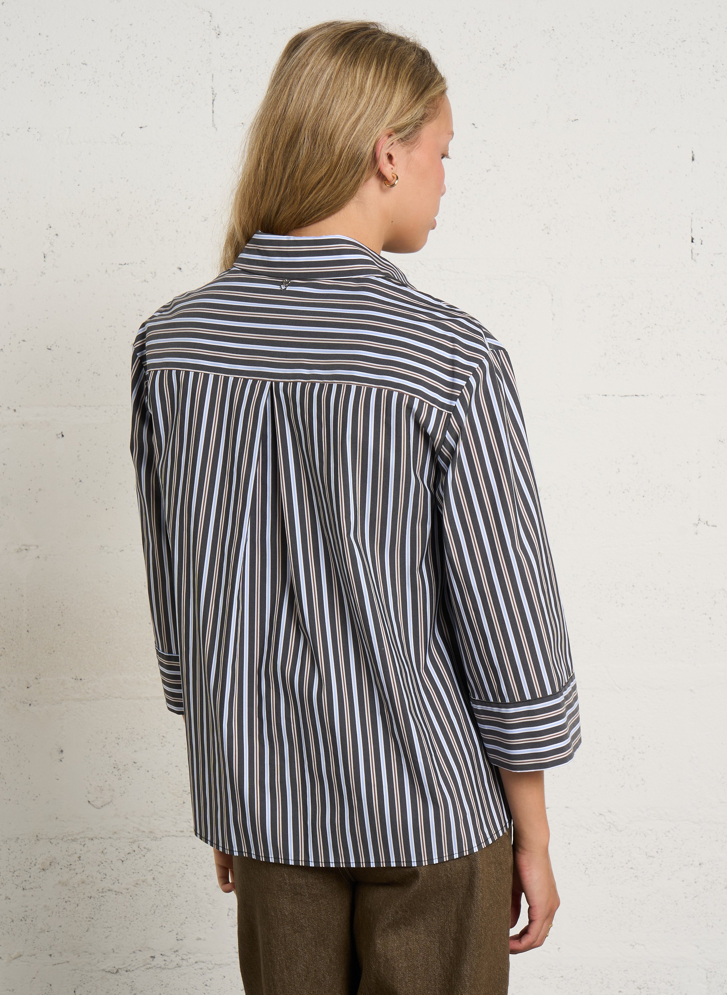Loose-fit cotton-blend shirt PLEASE Grey