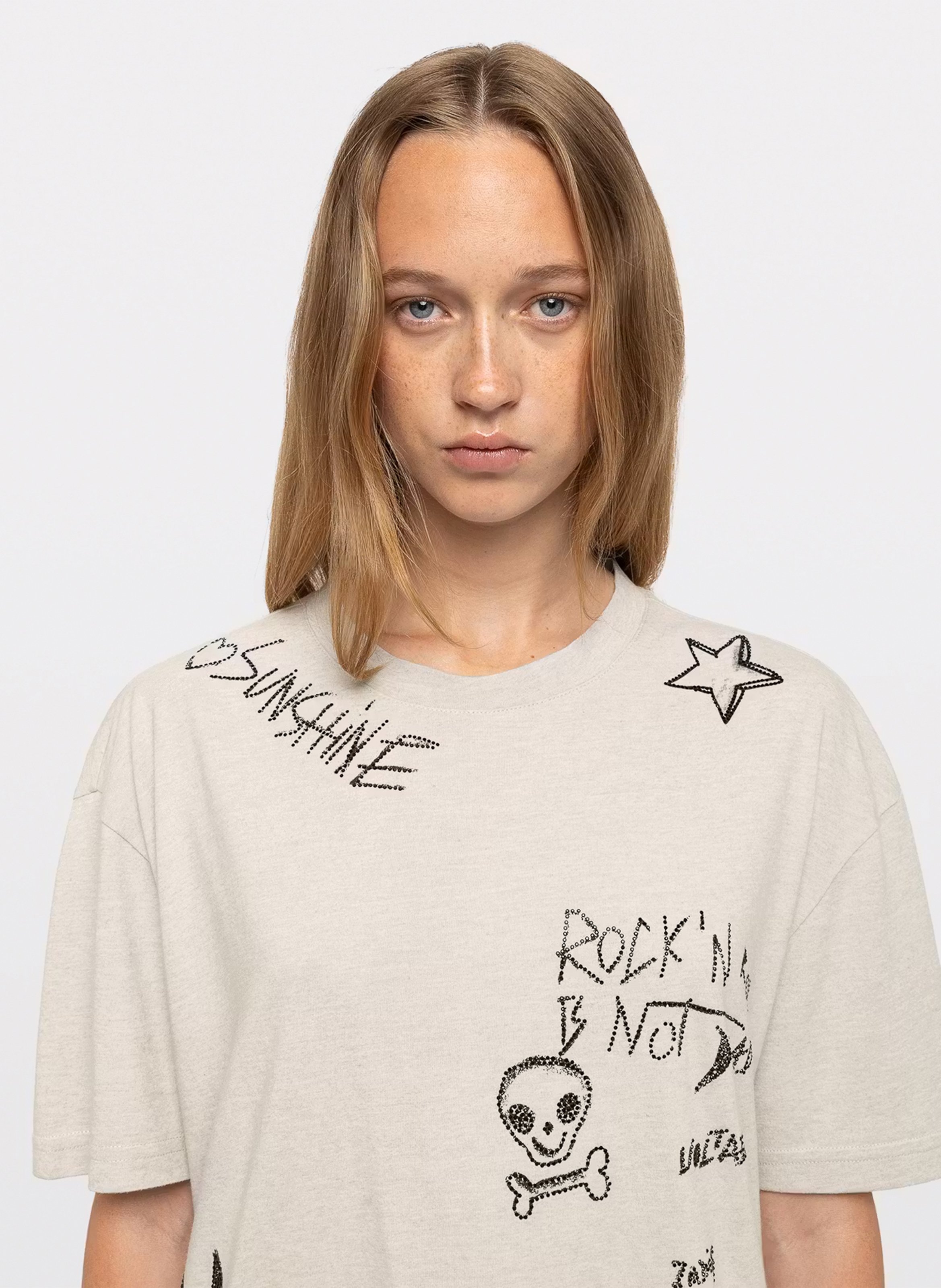Straight printed round-neck T-shirt ZADIG&VOLTAIRE Grey