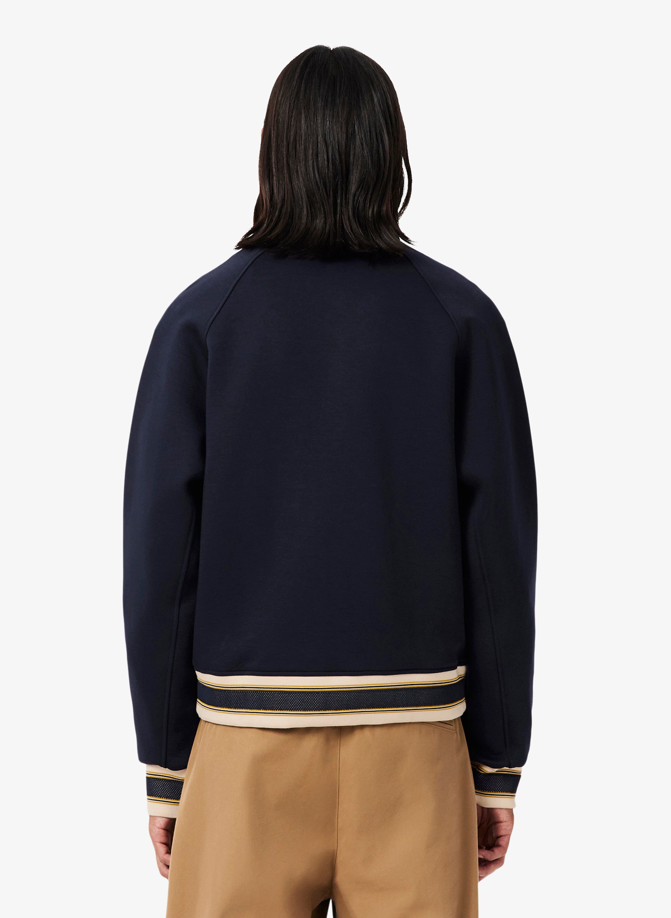 Gerade geschnittene Jacke aus Baumwoll-Mix mit klassischem Kragen LACOSTE Blau