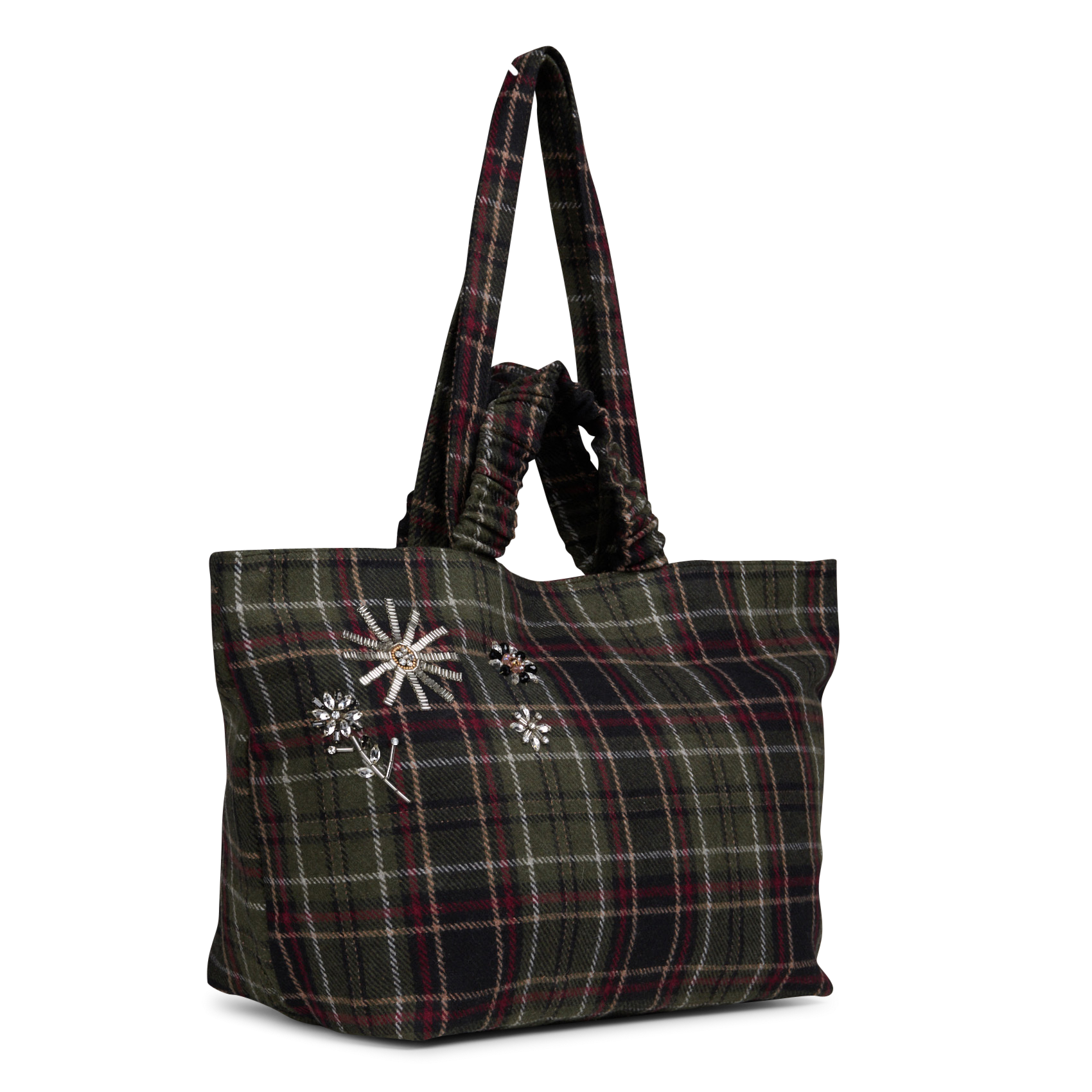 Tote bag with floral embroidery | Green PETITE MENDIGOTE Women