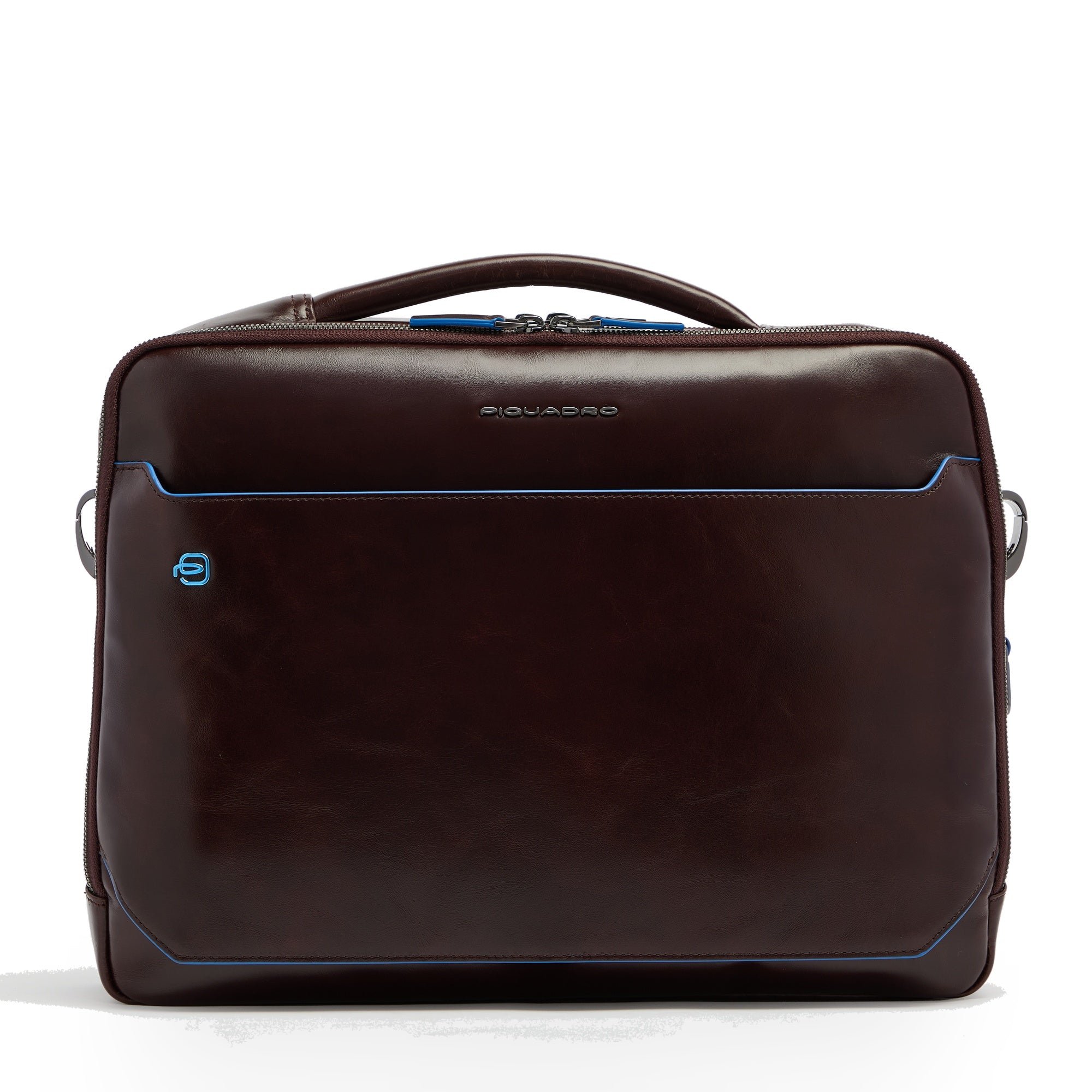 Customizable leather bag for laptop and iPad® Pro 12.9 with shockproof and RFID protection. PIQUADRO