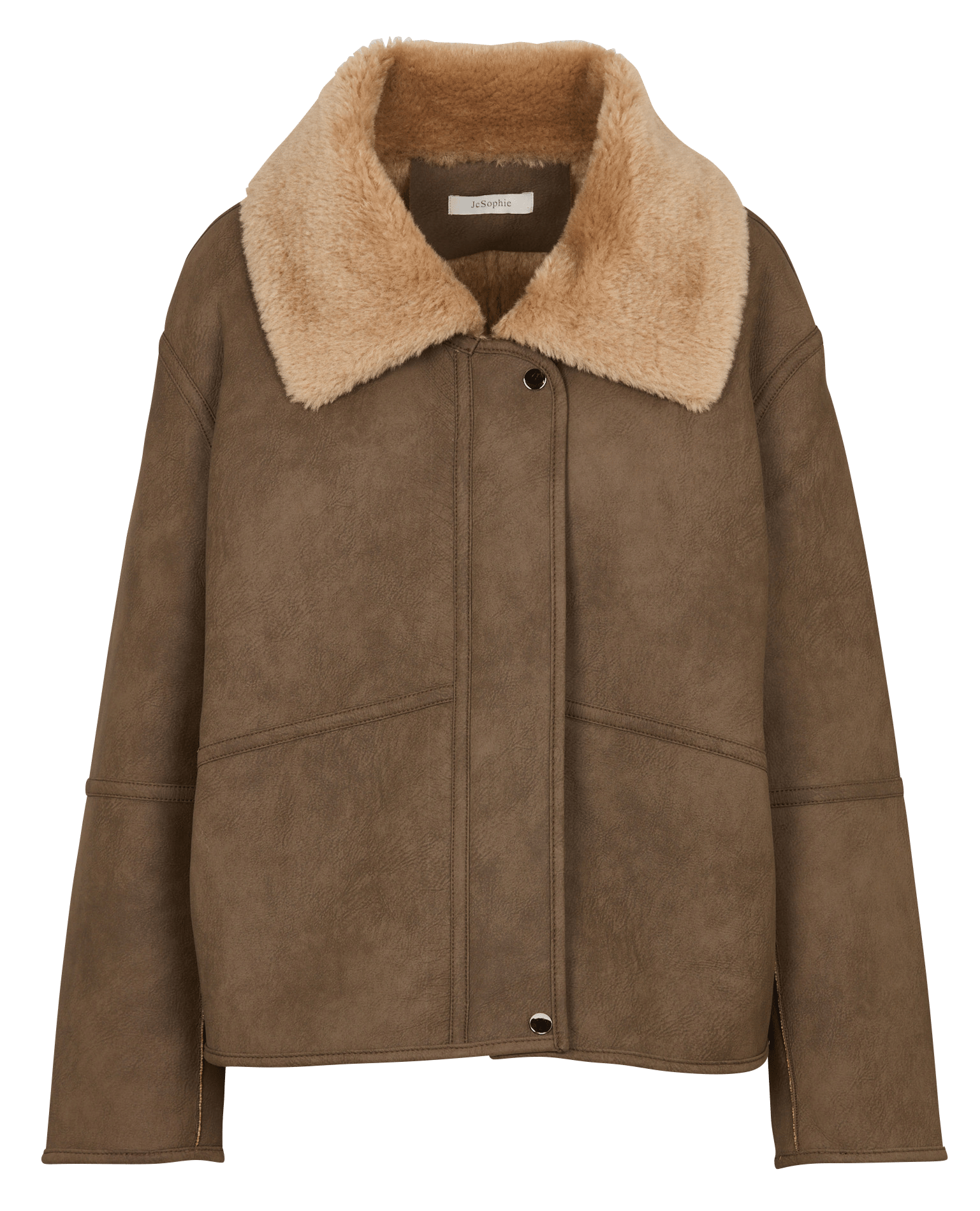 Straight-cut jacket with classic collar JC SOPHIE Brown