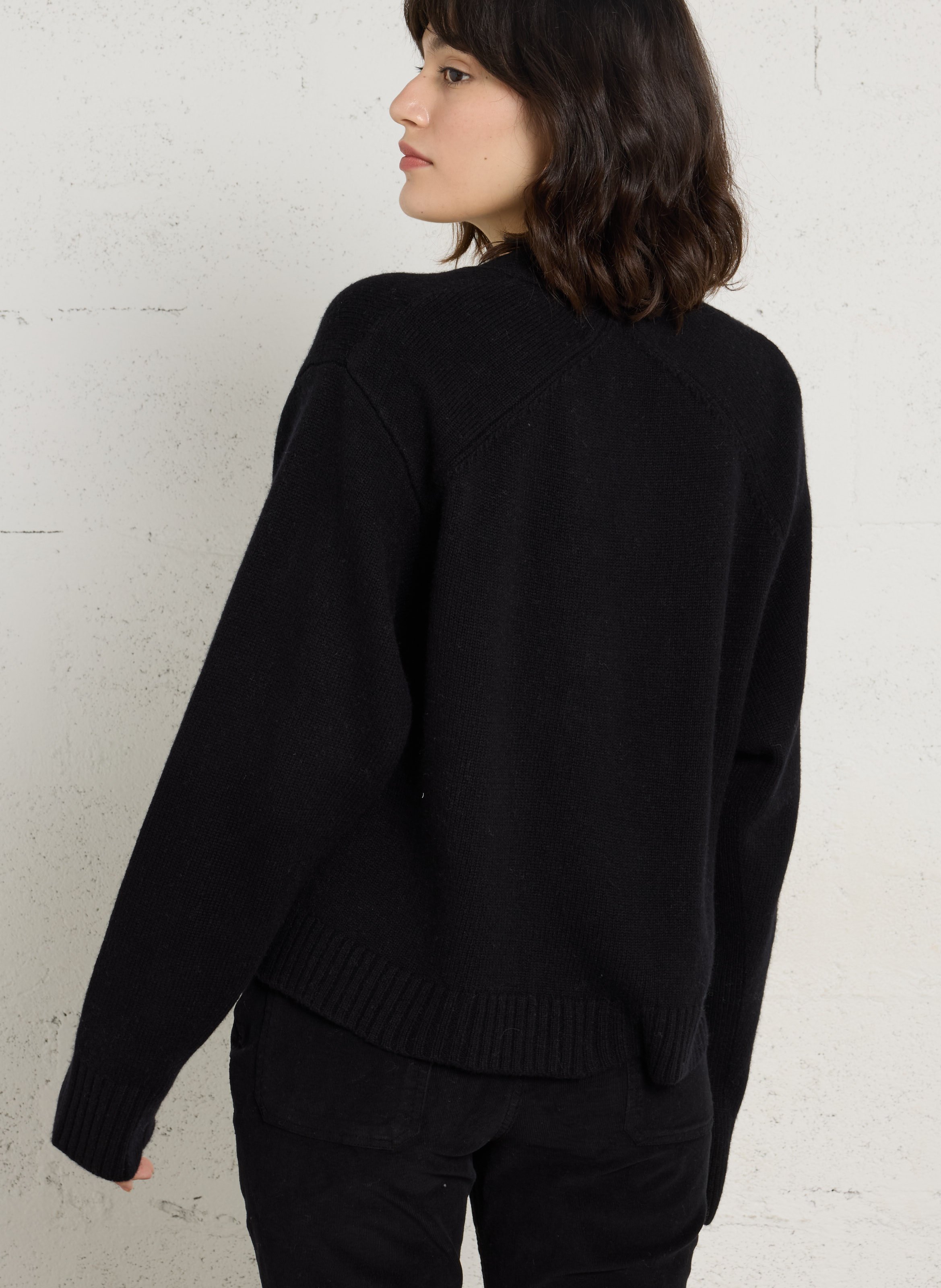 Cardigan ample en laine BERENICE Noir