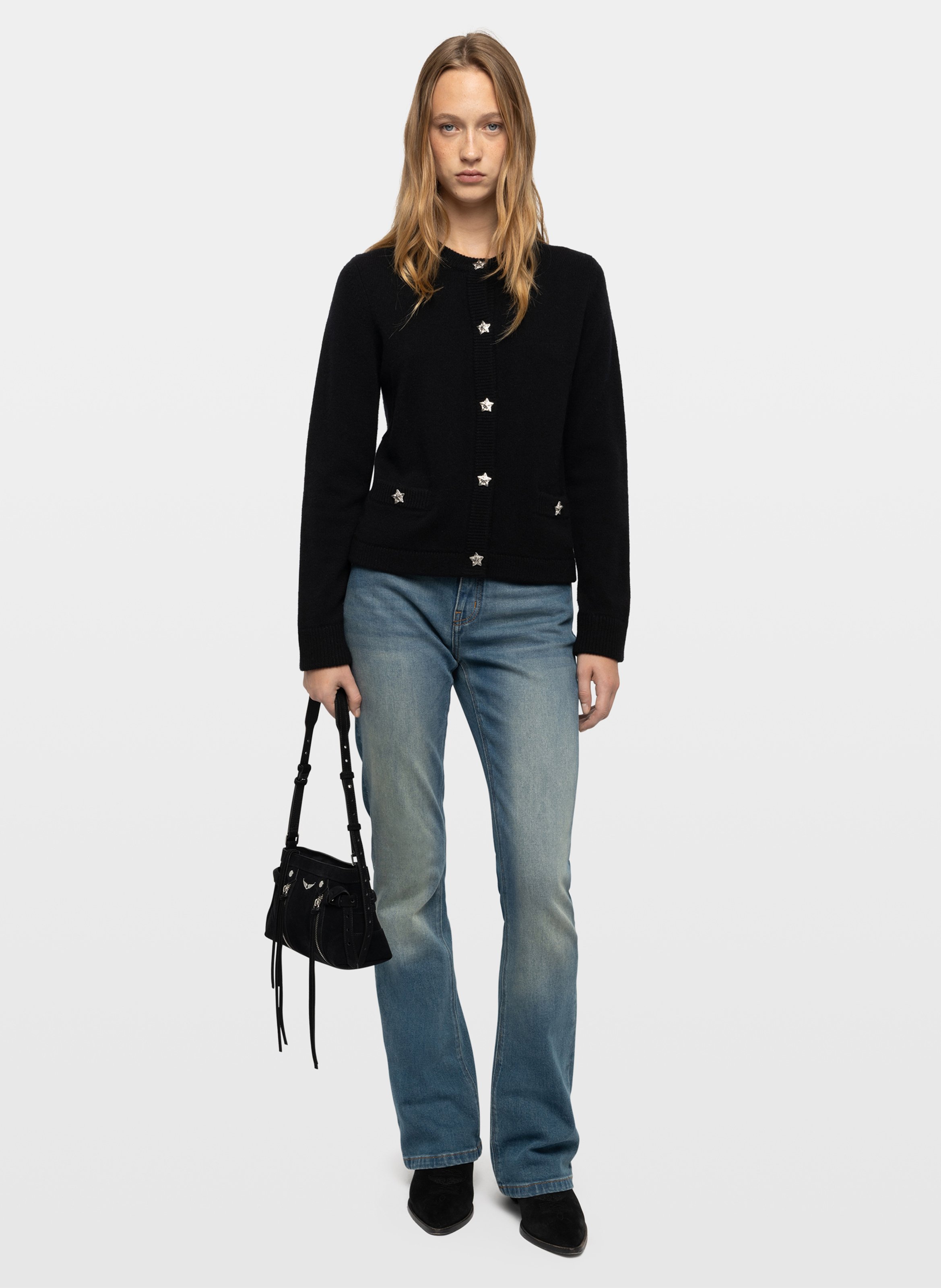 Straight buttoned cashmere cardigan ZADIG&VOLTAIRE Black