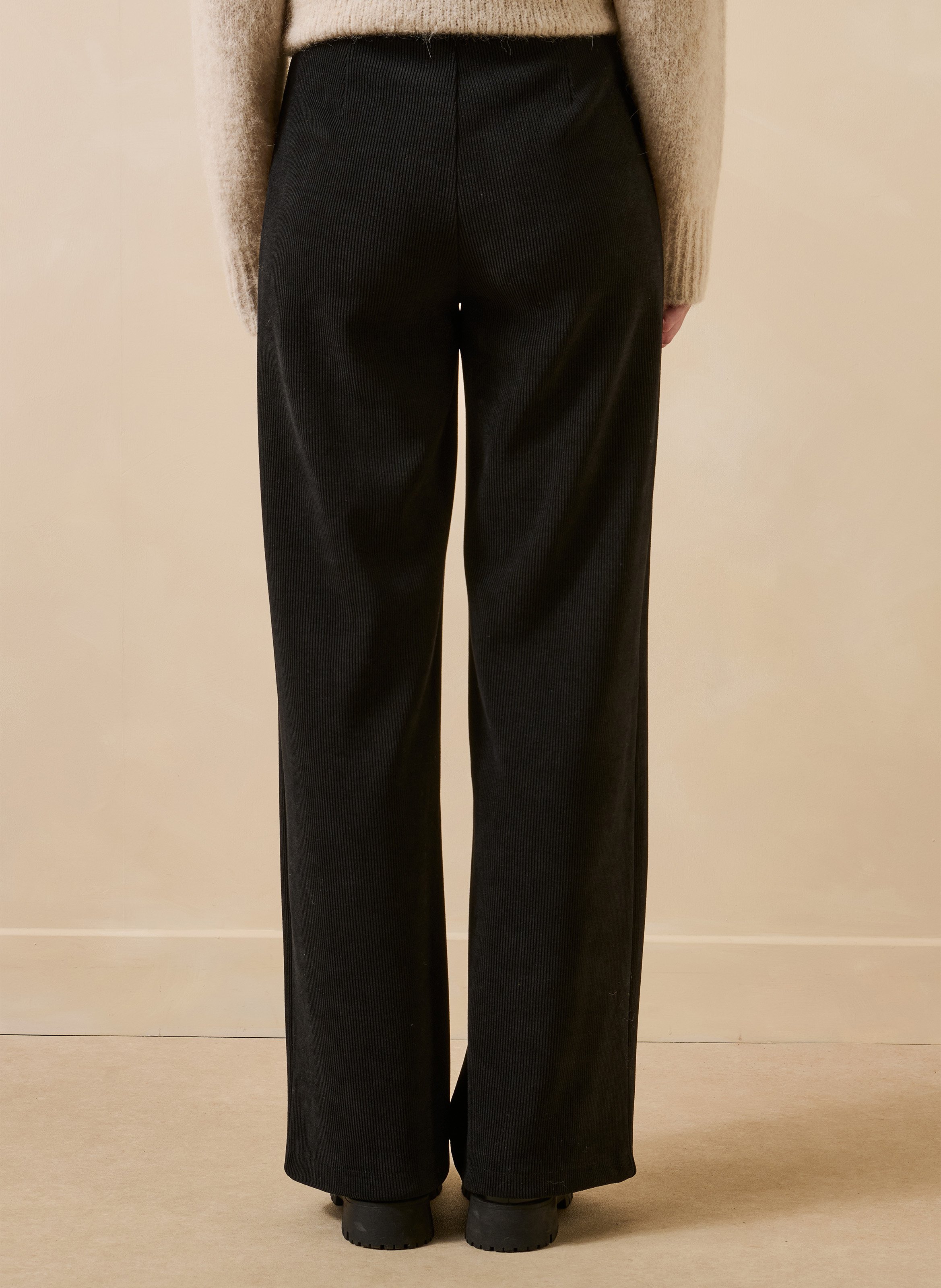 High-waisted wide-leg corduroy pants LA FEE MARABOUTEE Black