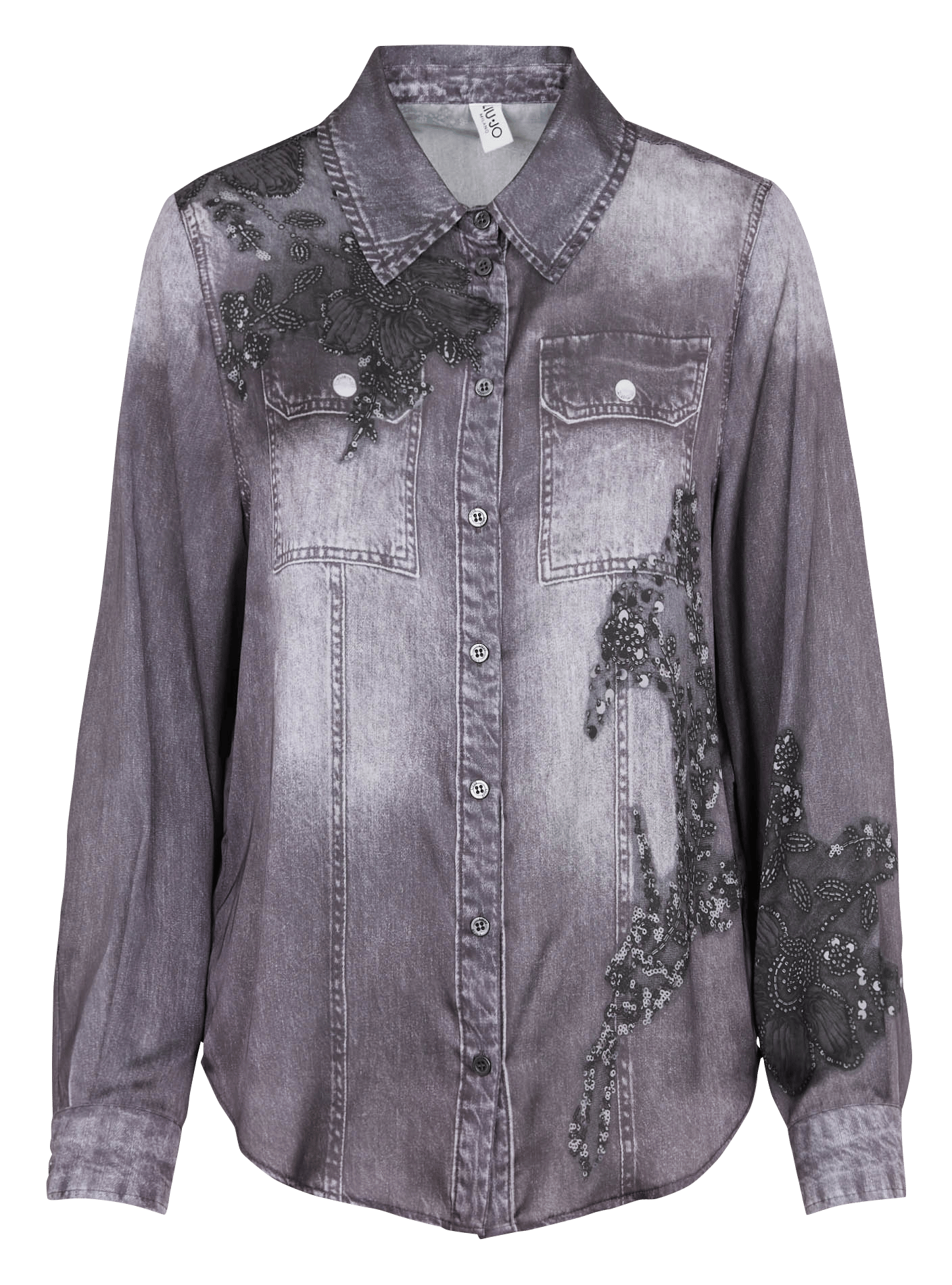 Straight printed fluid shirt LIU JO Grey