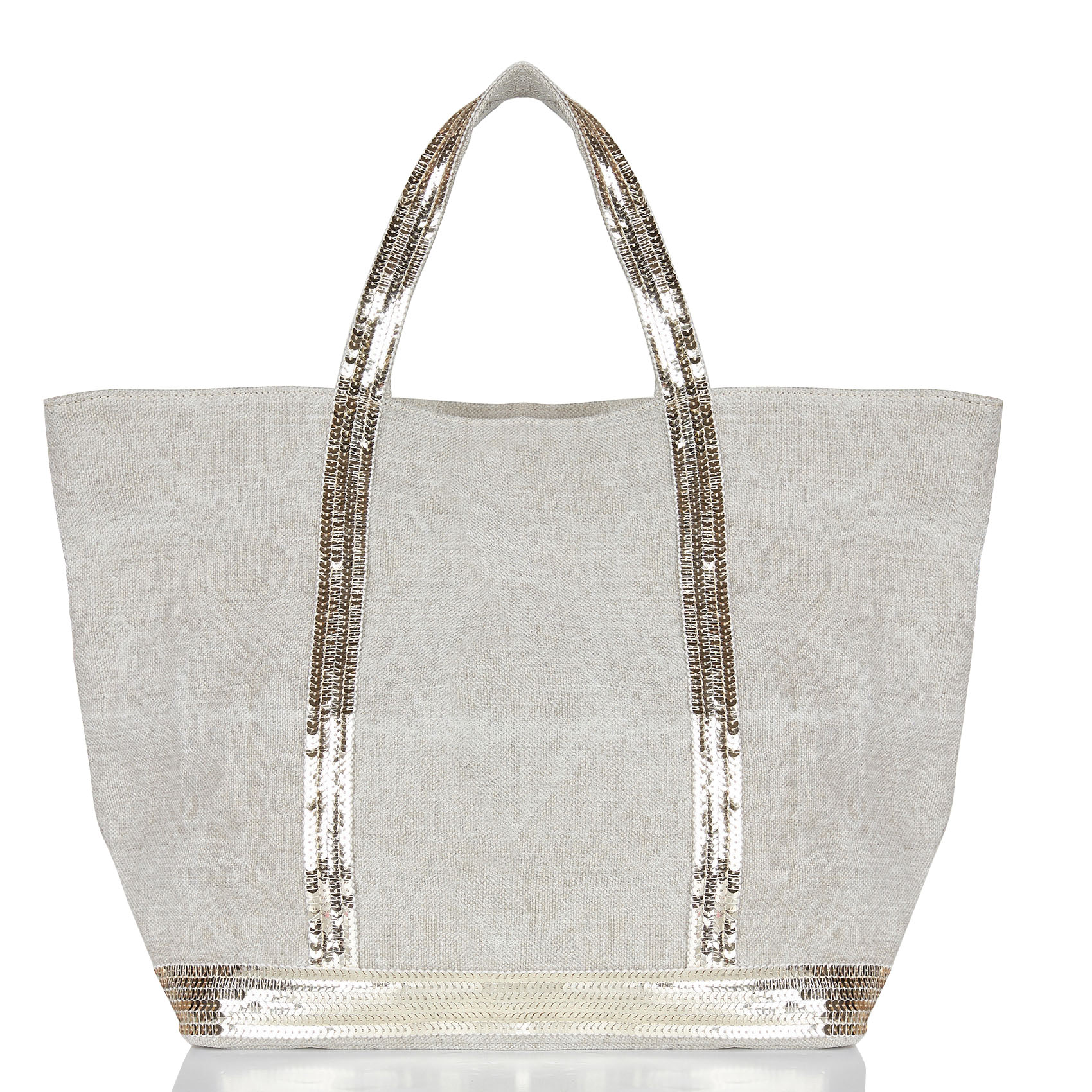 Leinen-Shopper mit Paillettenstickerei VANESSA BRUNO Grau