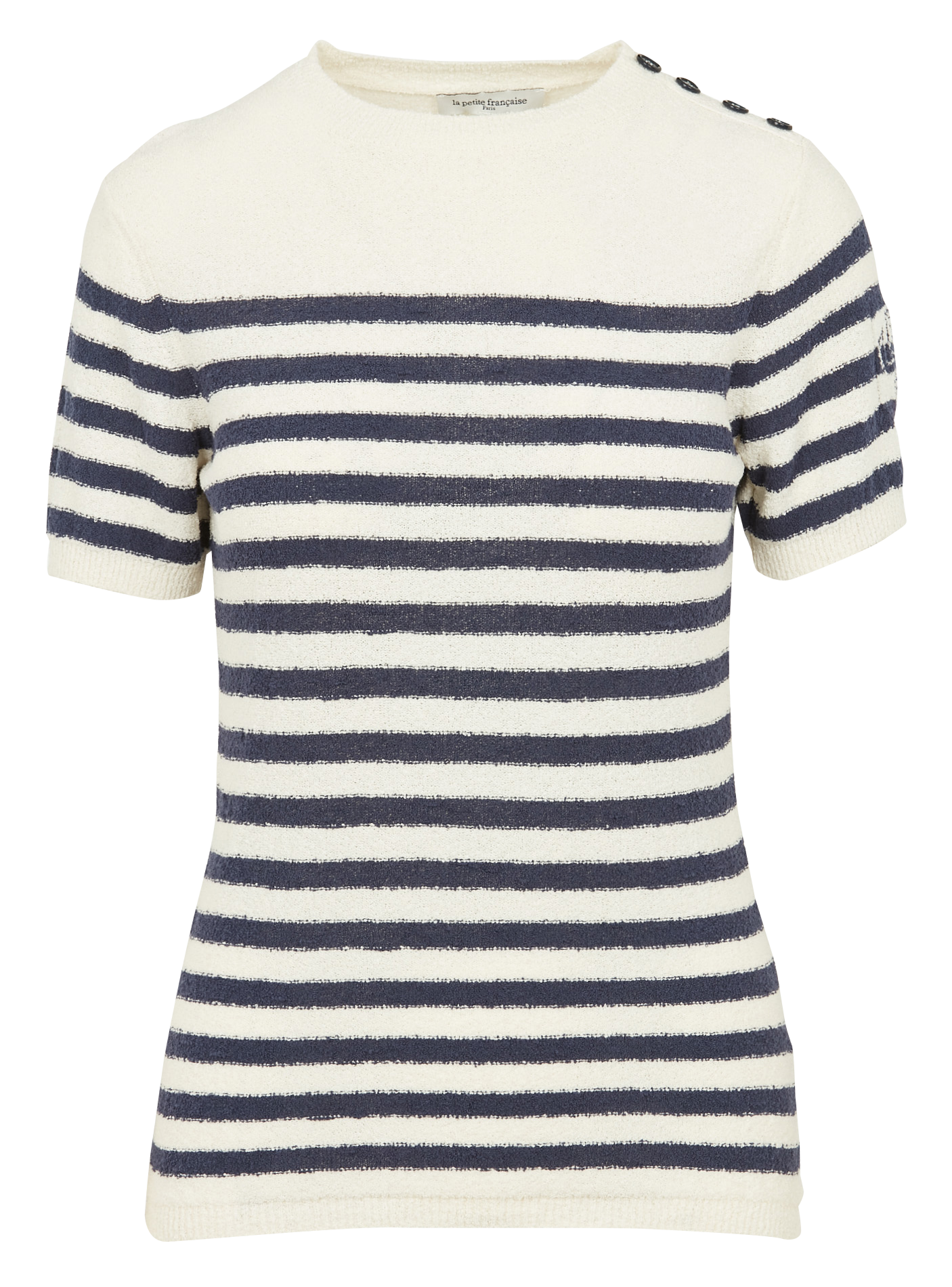 Pull marinière à col rond droit LA PETITE FRANCAISE Bleu