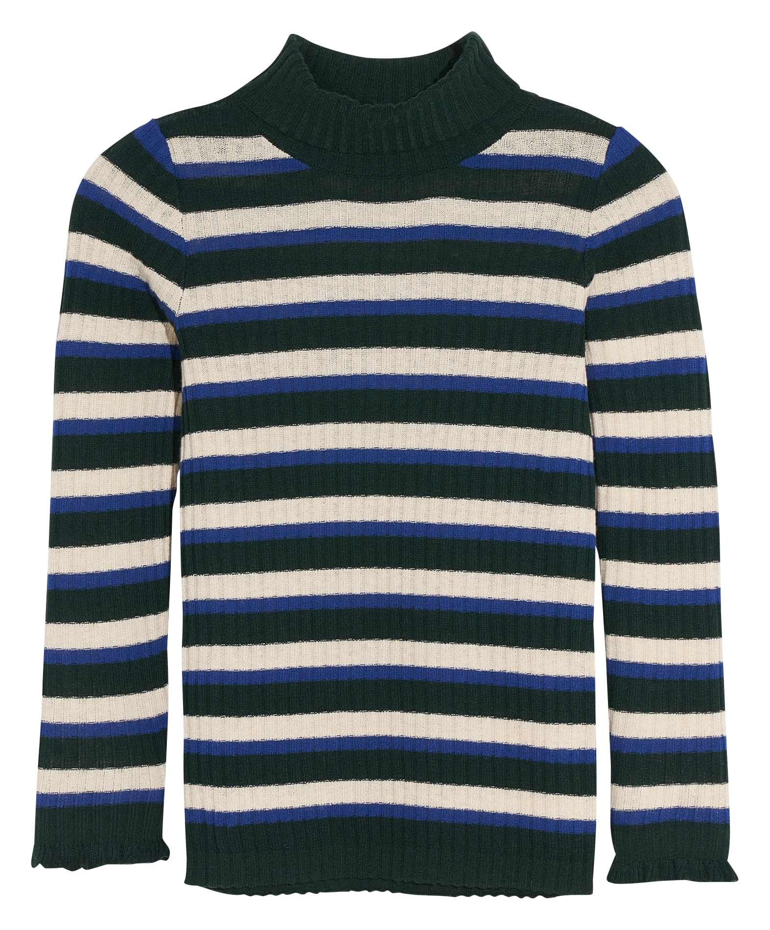 High-neck ribbed cotton-blend sweater BELLEROSE Blue