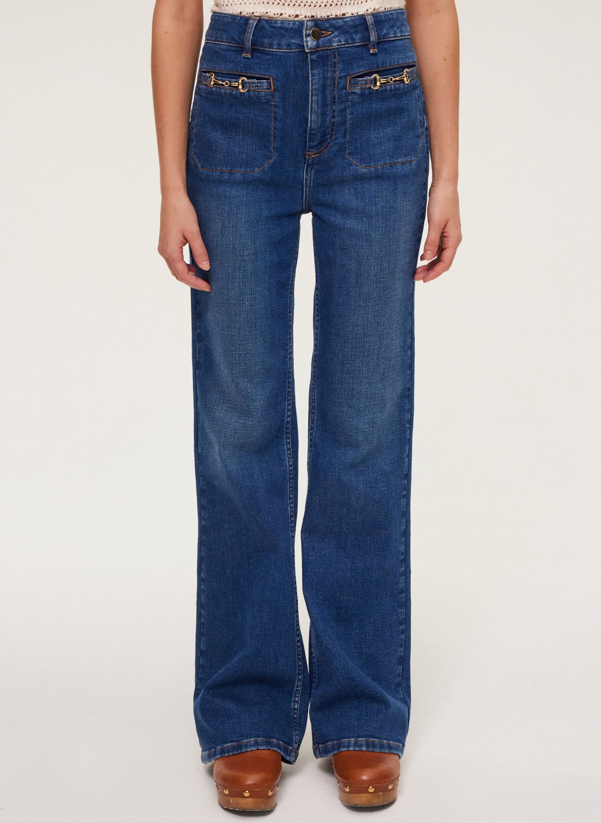 Flared cotton jeans PABLO Blue