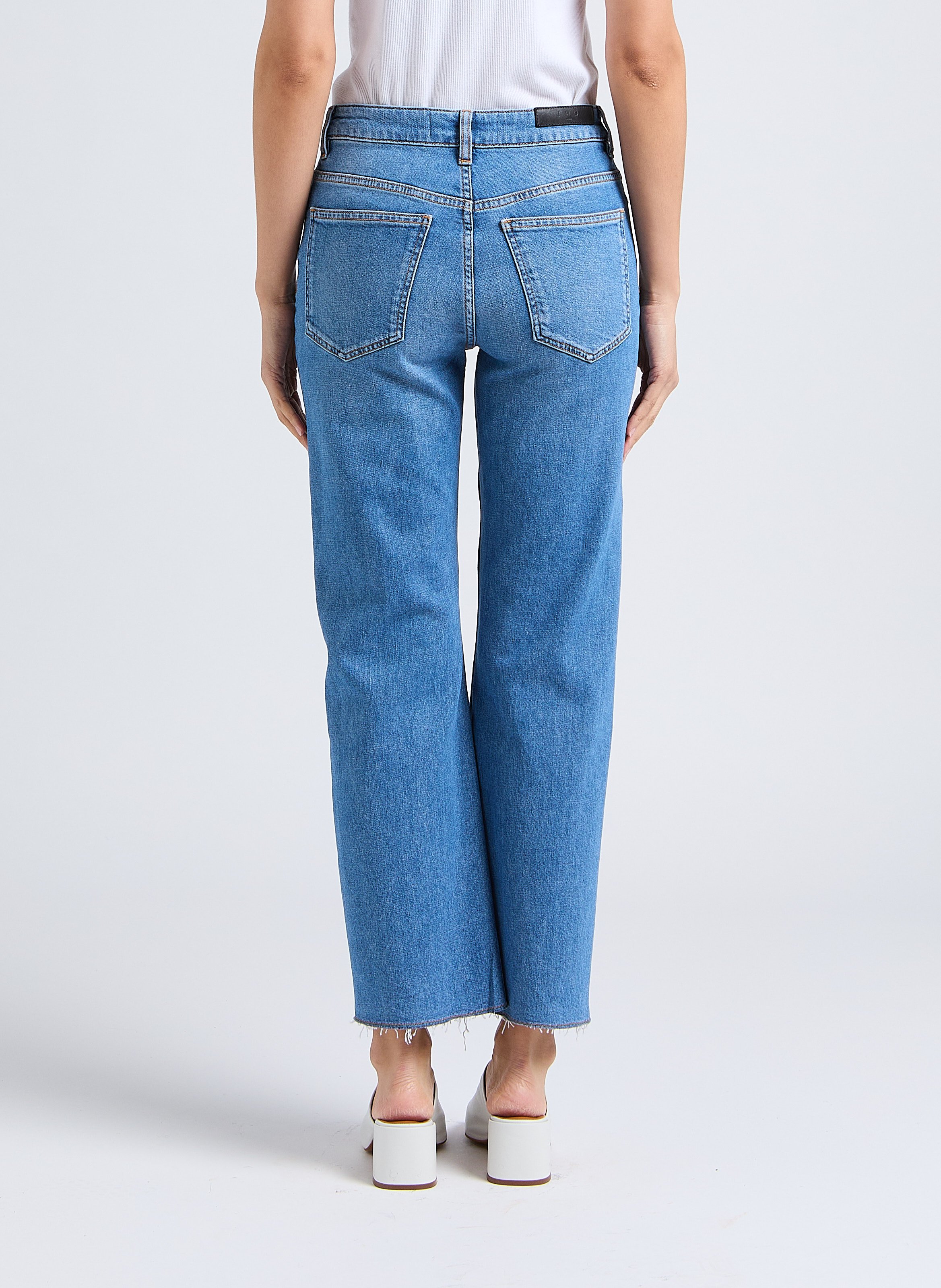 Cropped cotton straight-leg jeans IRO Blue