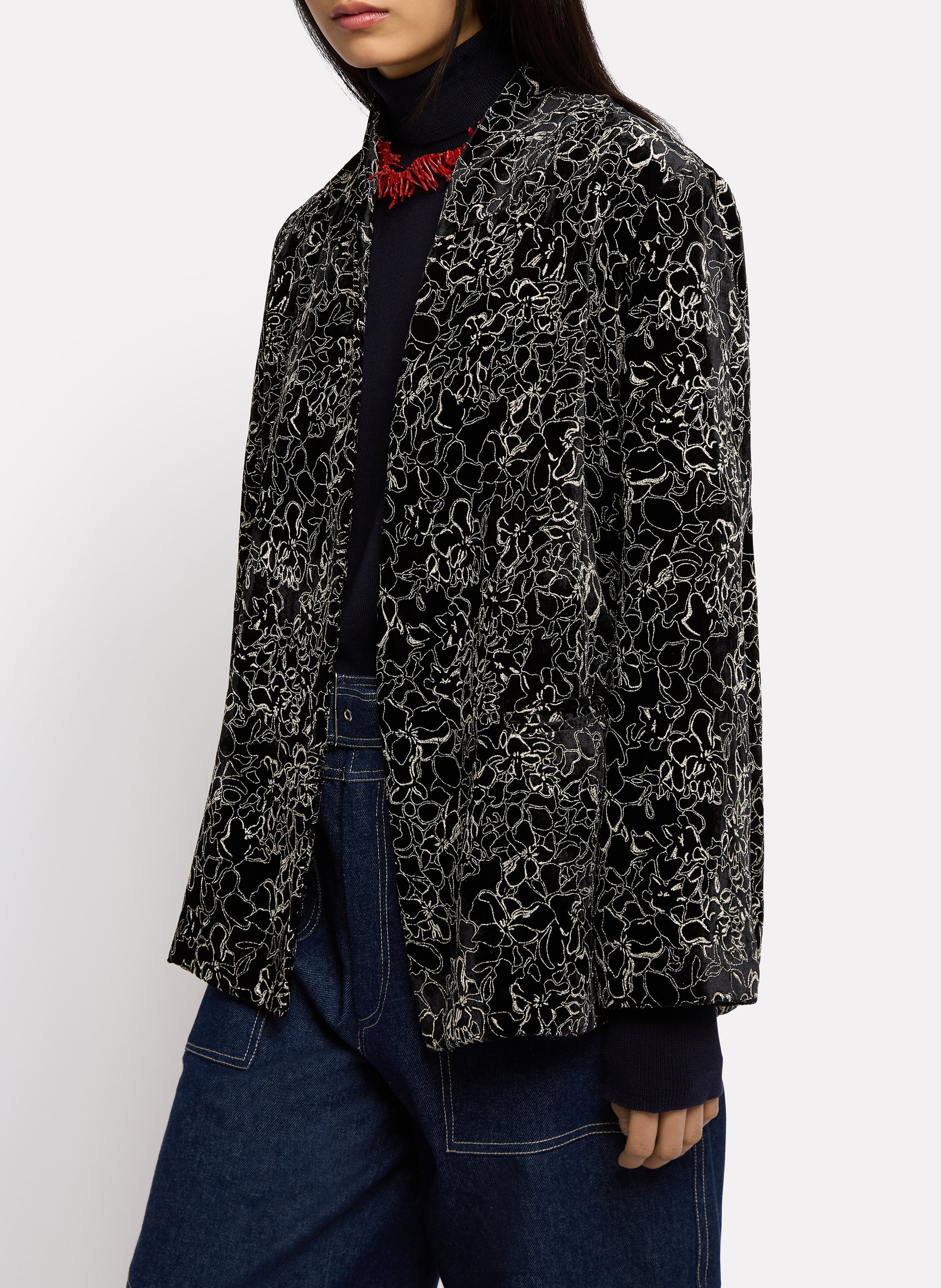 Veste droite pailletée ROSEANNA Noir