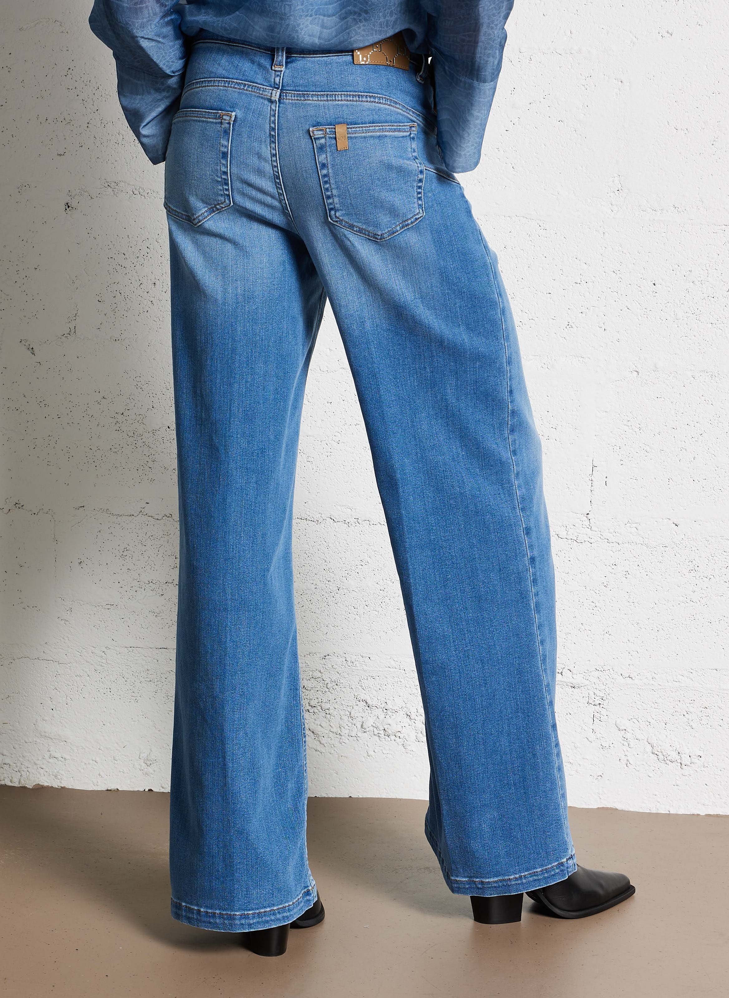 Flared jeans met hoge taille | katoenblend LIU JO Blauw