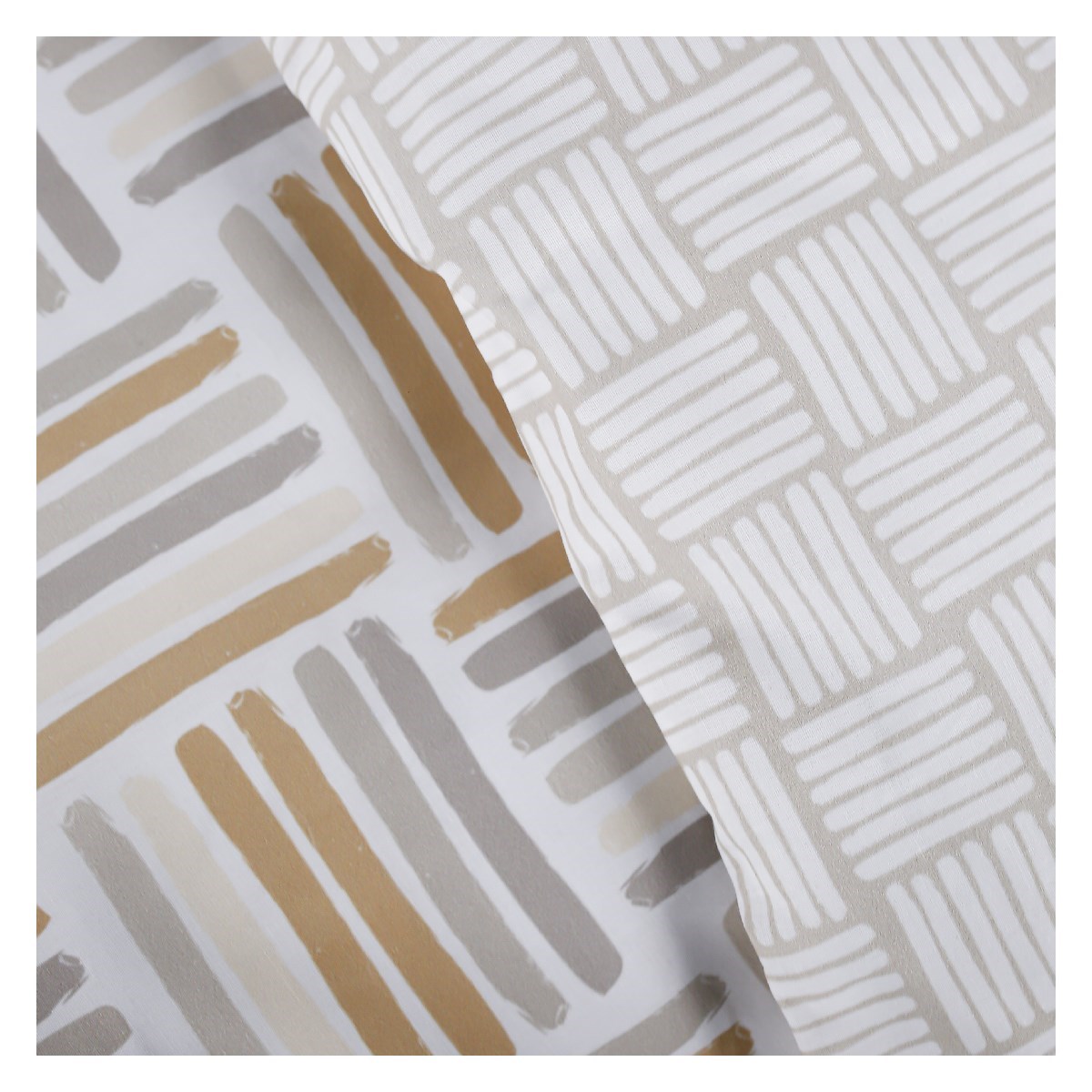 Printed cotton zippered bed set TODAY LINGE DE MAISON Beige