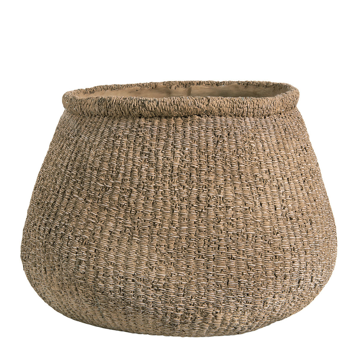 Decorative cement vase BLANC D'IVOIRE Beige