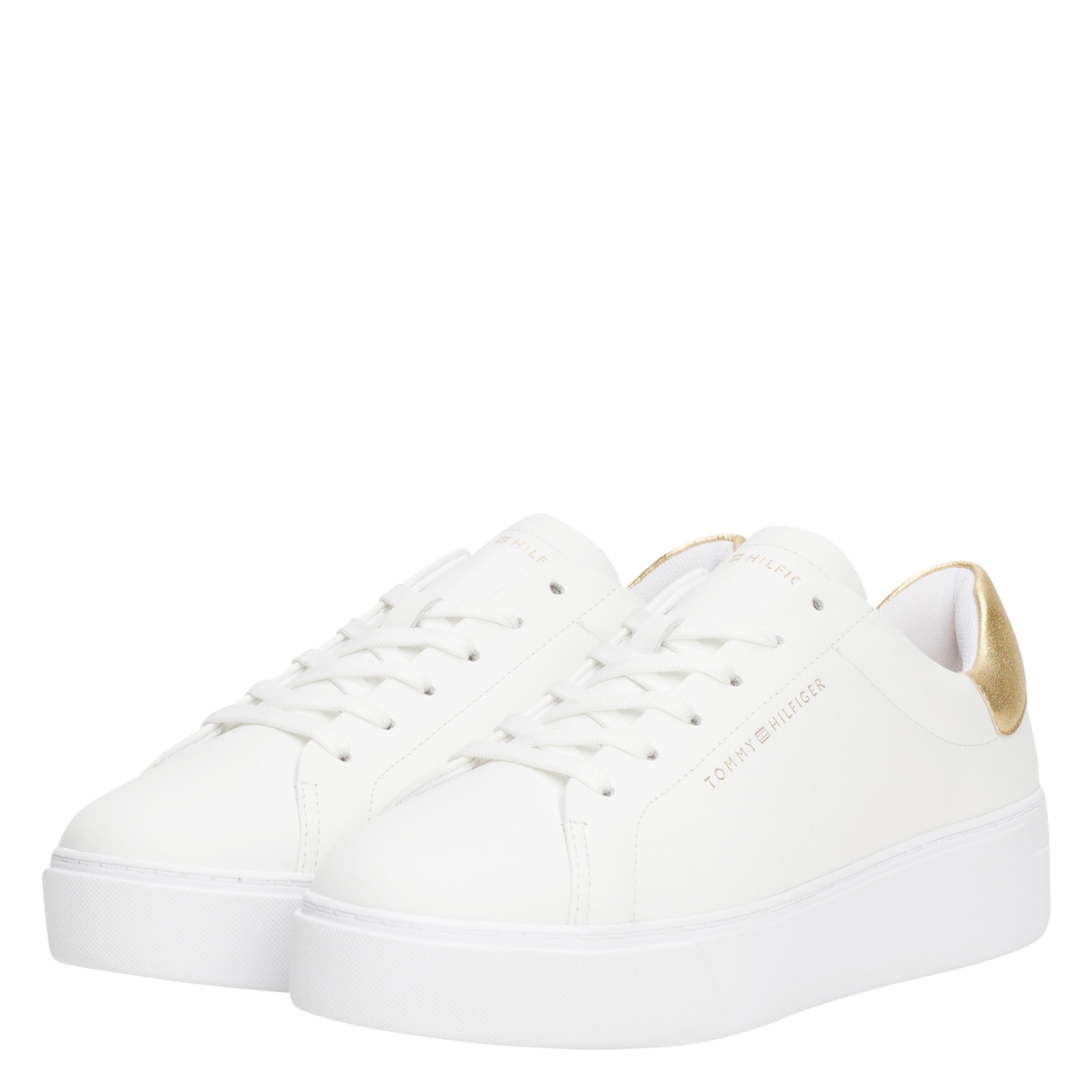 Baskets basses en cuir TOMMY HILFIGER Doré