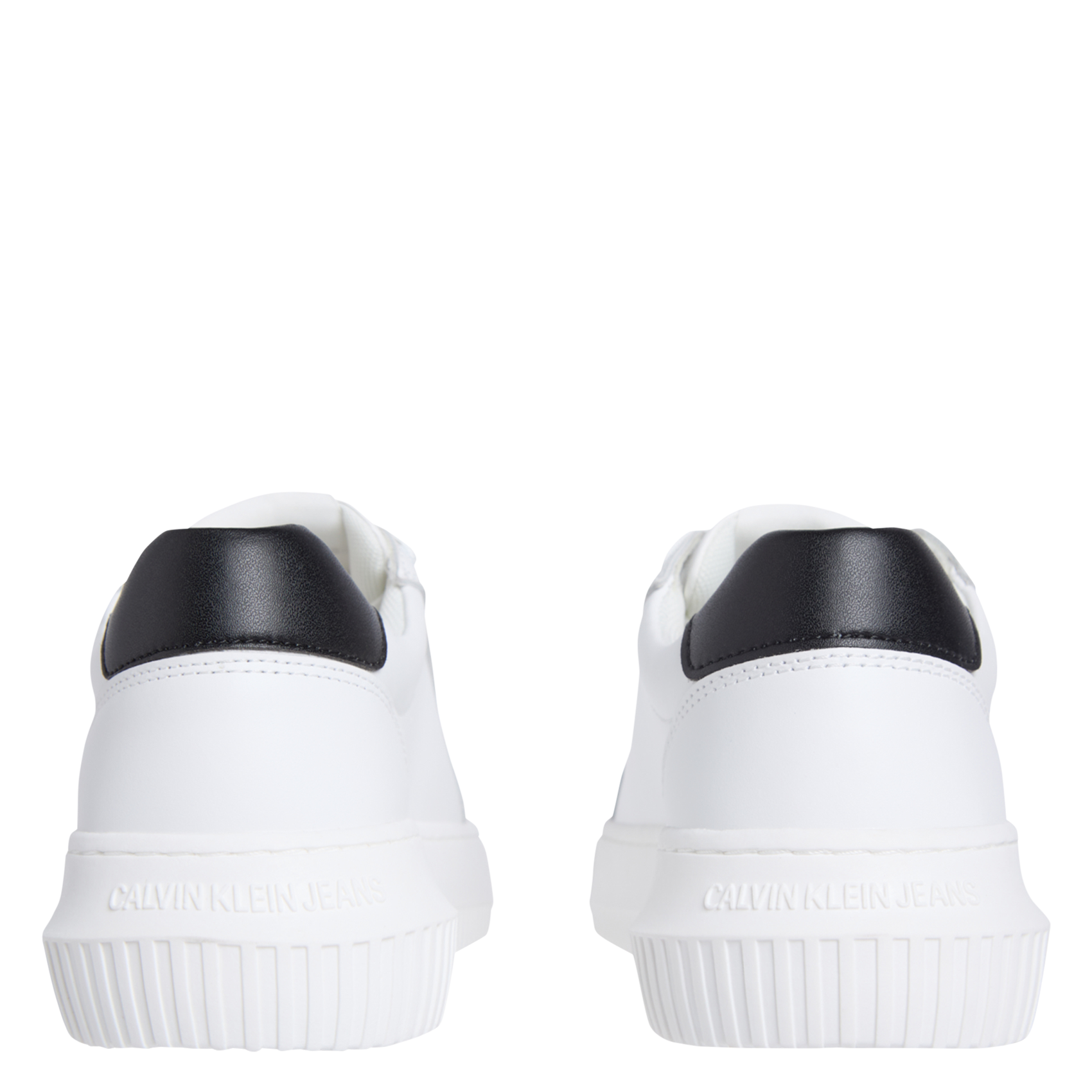 Baskets basses à logo en cuir CALVIN KLEIN Blanc