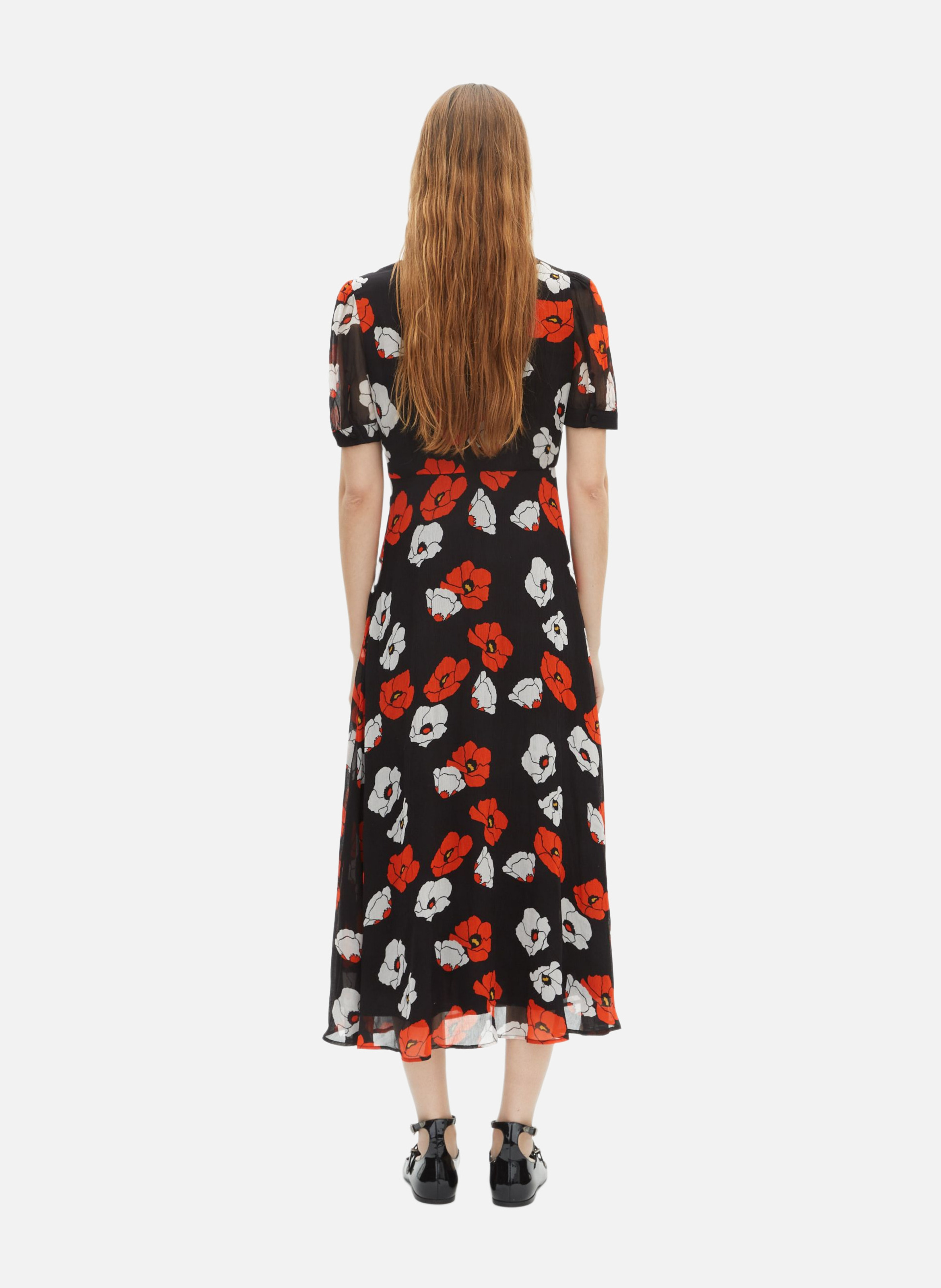 Floral print long dress THE KOOPLES Black