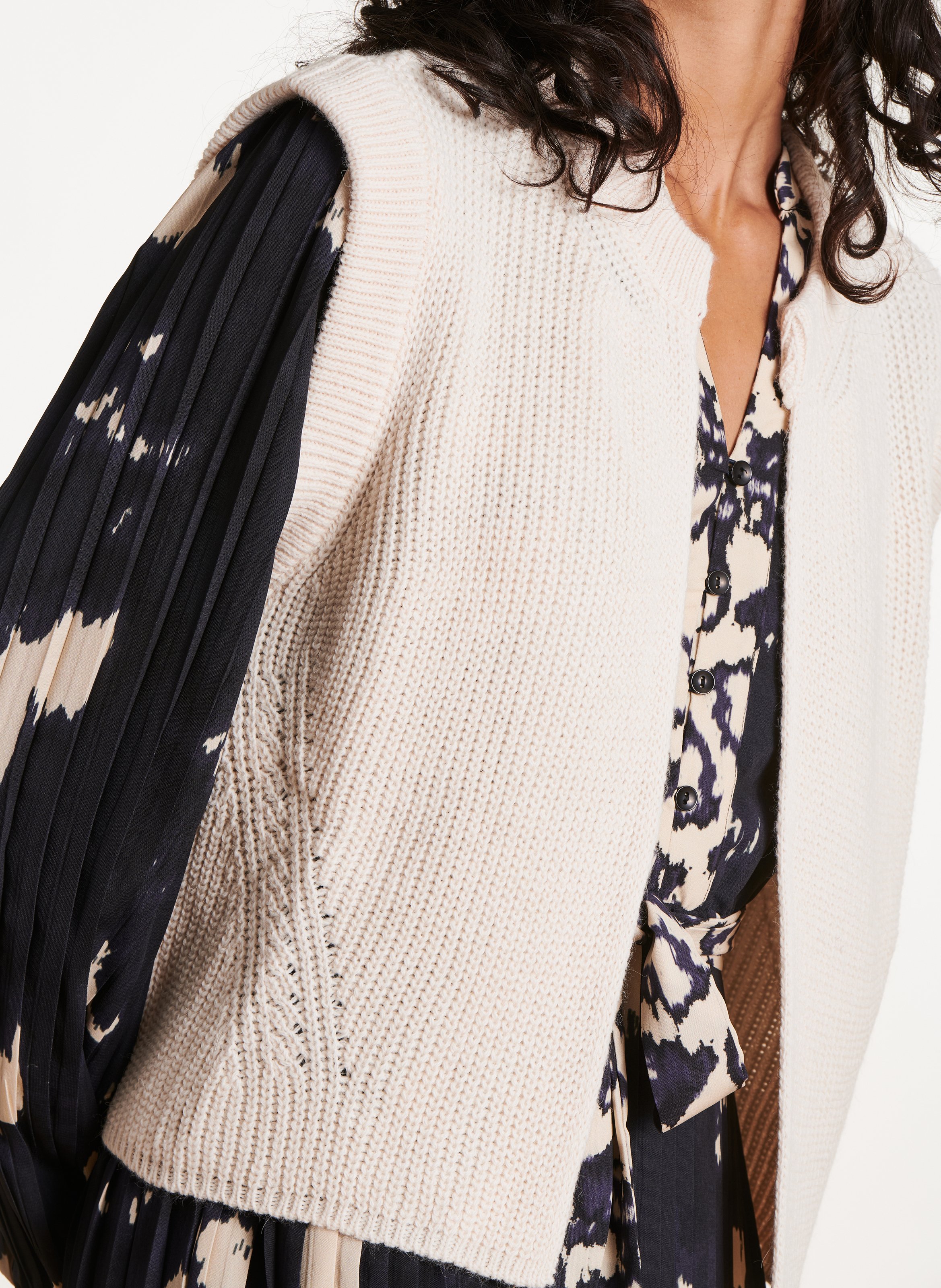 Round-neck cardigan LA FEE MARABOUTEE White