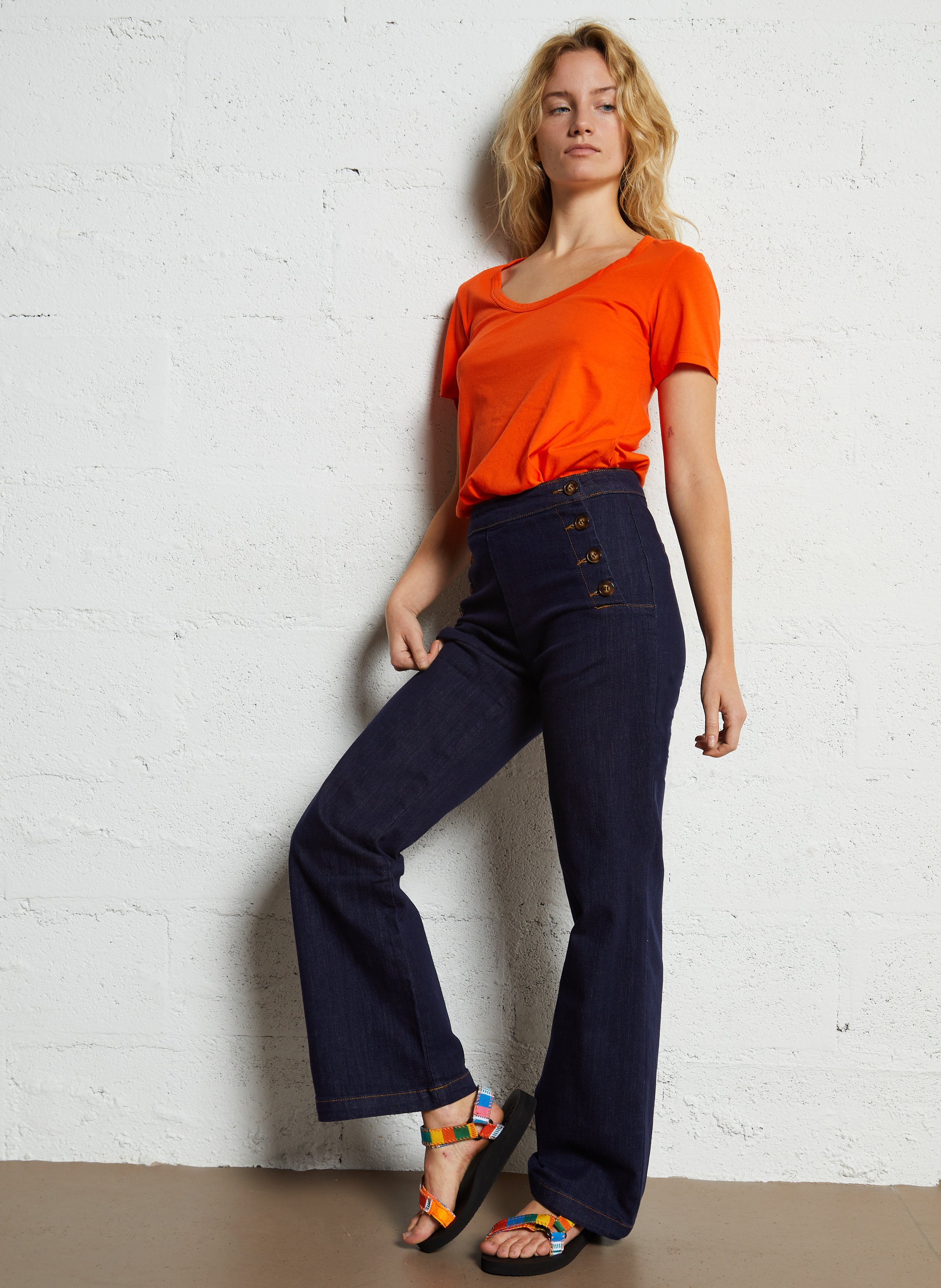 Sandales plates en coton ARIZONA LOVE Orange