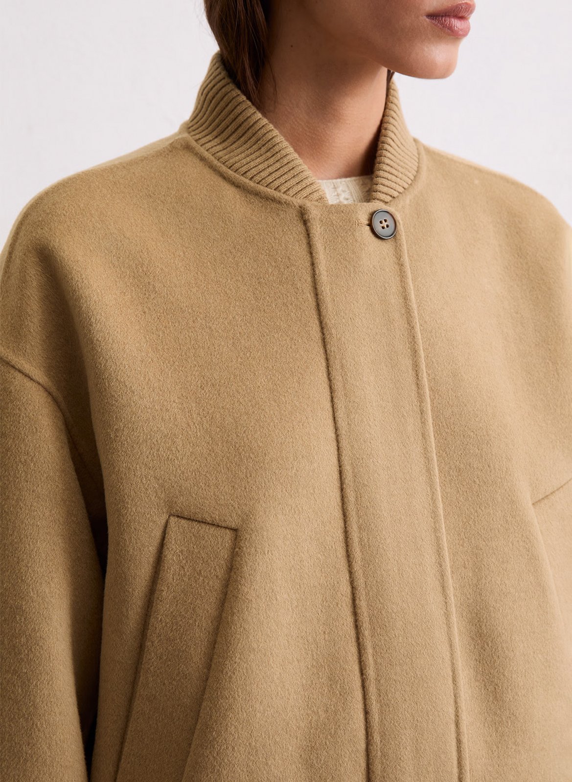 Rechte effen wollen mix blouson MARC O'POLO Beige