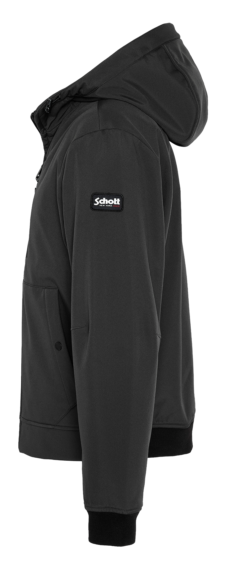 Veste à capuche droite SCHOTT Noir