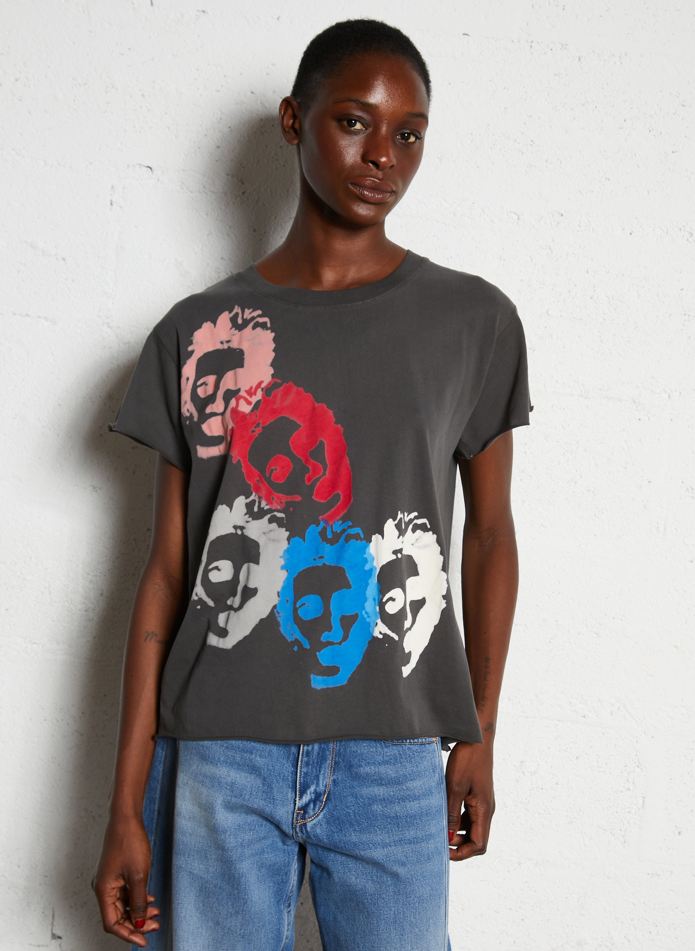 T-shirt van biokatoen met ronde hals LEON & HARPER Grijs