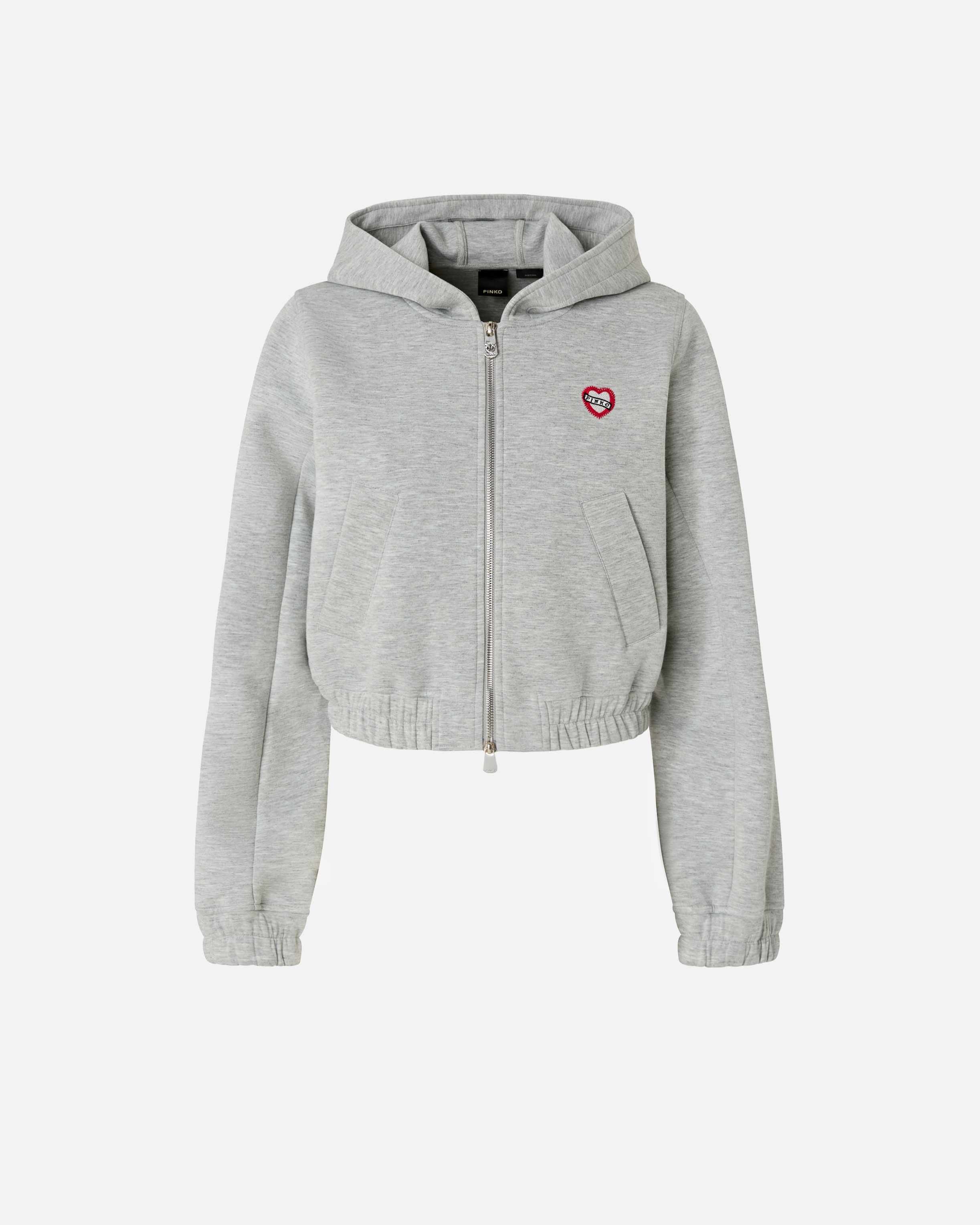 Short hooded bomber style sweatshirt PINKO Grey