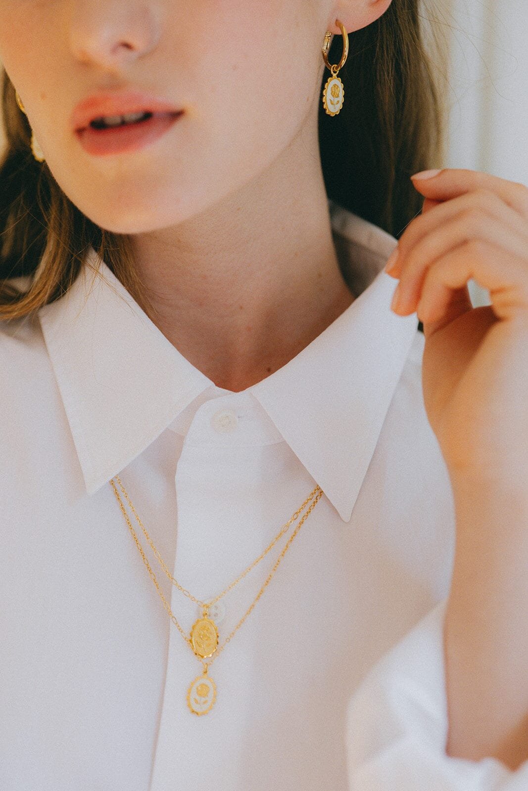 THÉIA - silver-plated flower necklace MONSIEUR SIMONE Golden