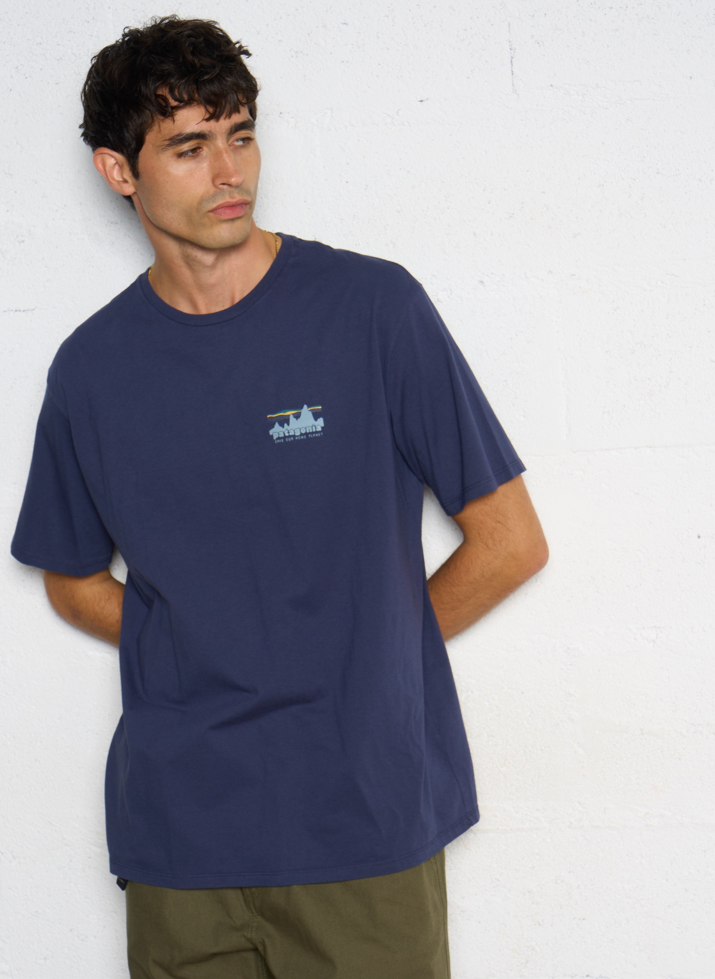 Straight organic cotton T-shirt PATAGONIA Blue