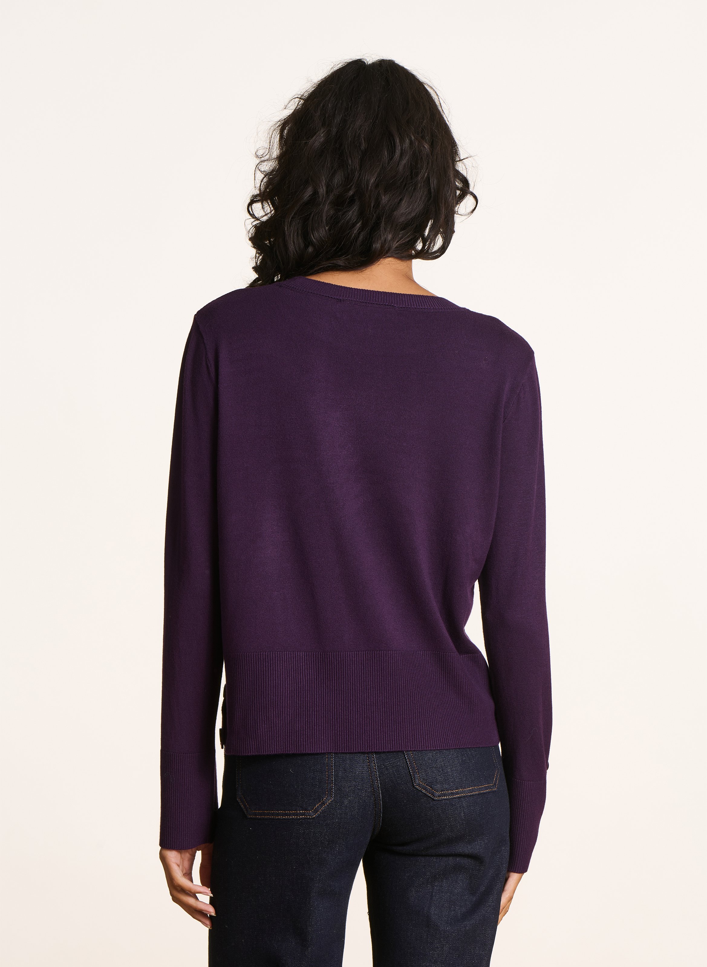 Round-neck straight sweater LA FEE MARABOUTEE Purple