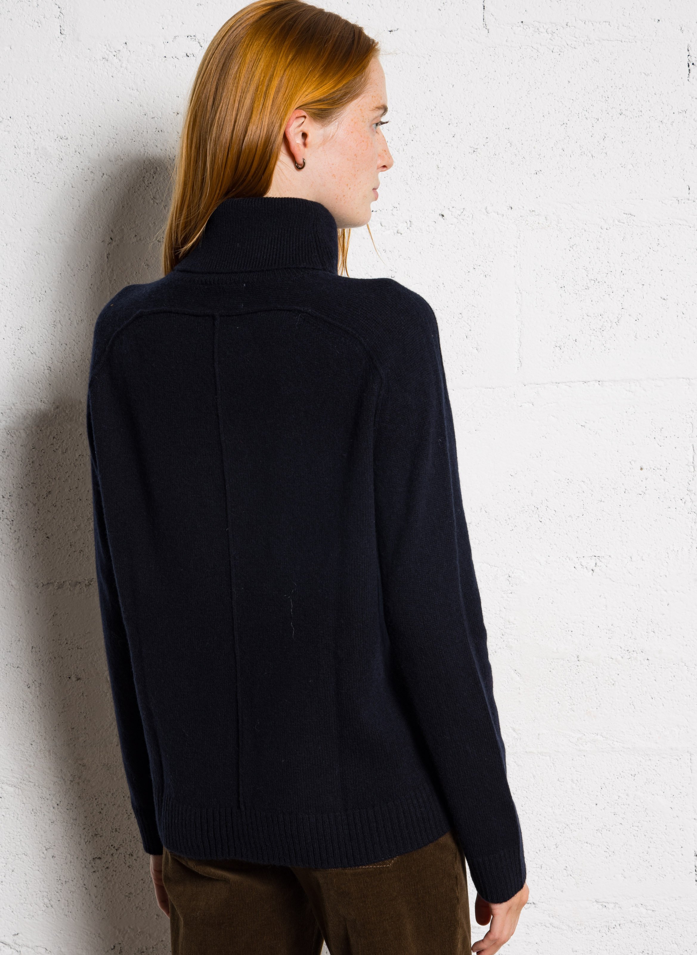 Pull droit col roulé en laine MAISON 123 Bleu