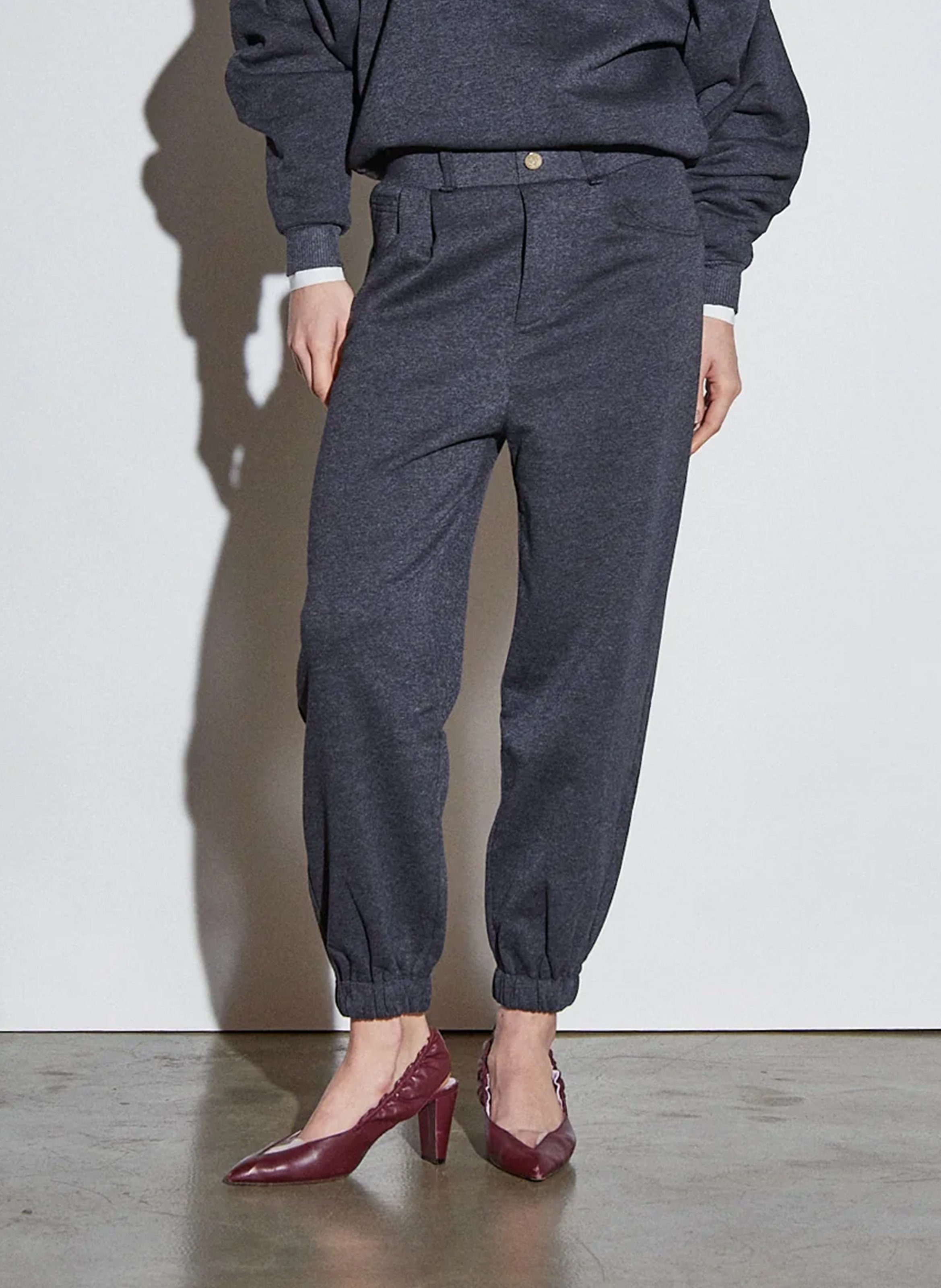 High-waisted cotton-blend track suit THE LABEL EDITION