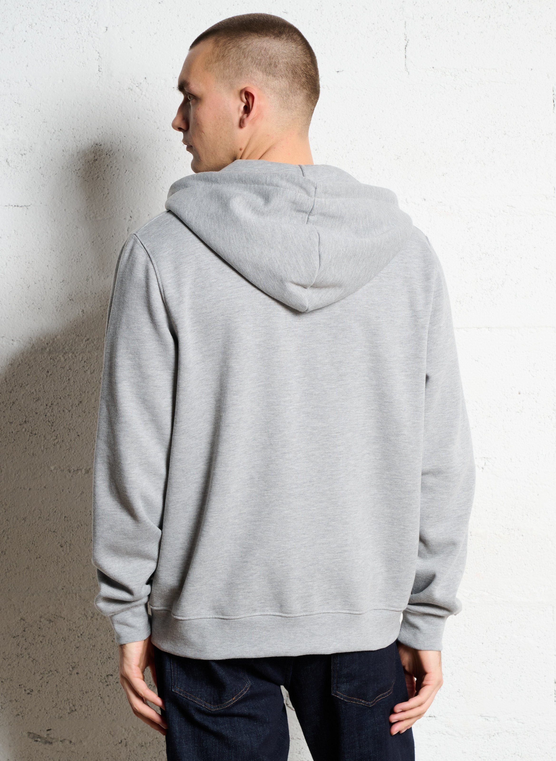 Gerade geschnittenes Kapuzensweatshirt aus Baumwoll-Mix CHEVIGNON Grau