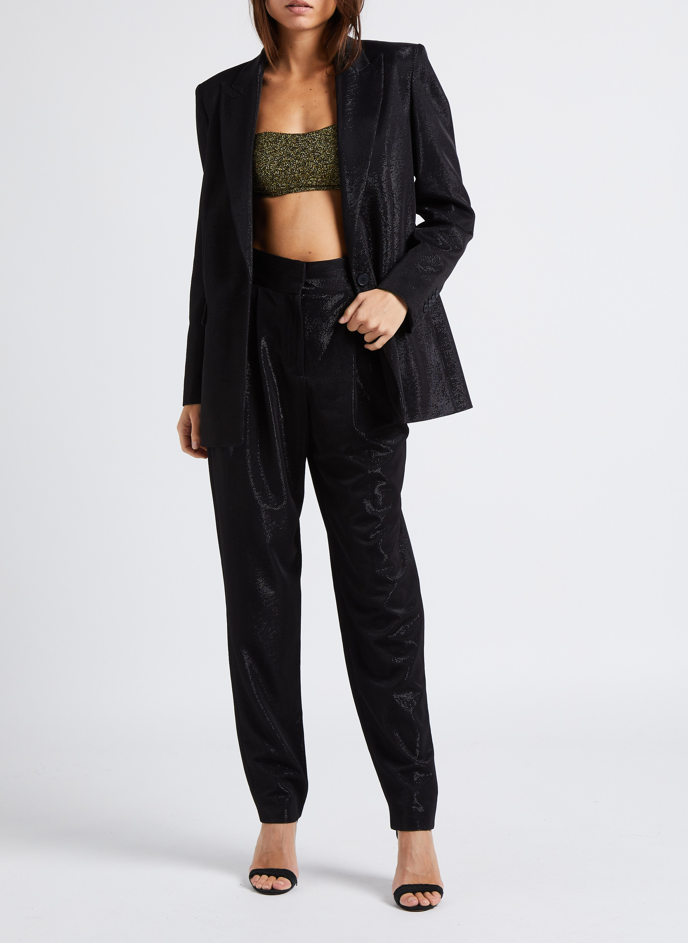 Glossy-effect tailored pants IRO Black