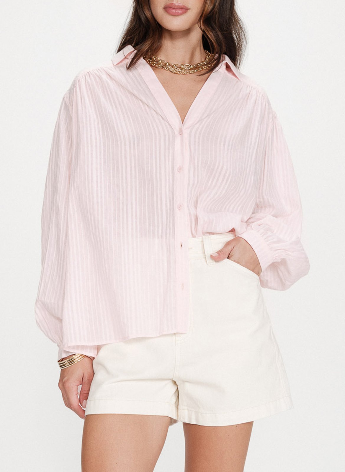 Chemise ample à rayures  GRACE ET MILA Rose