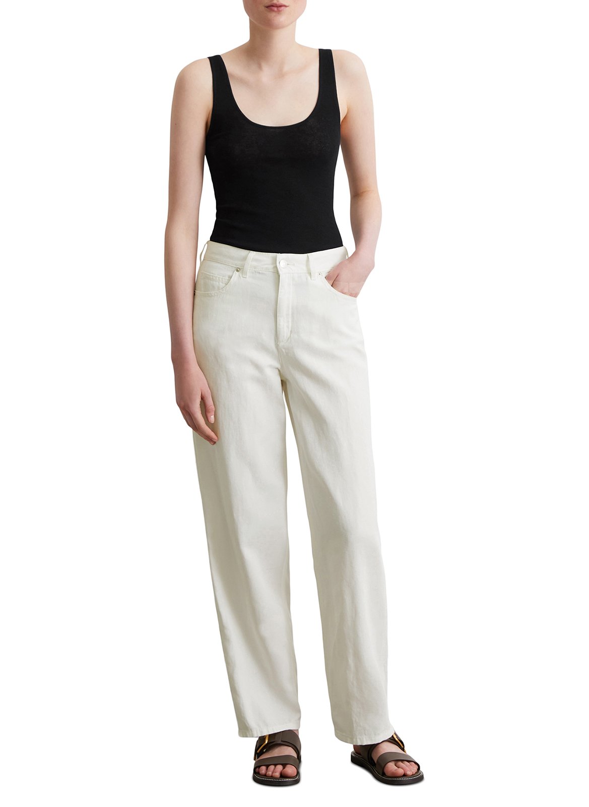 Pantalon droit en coton mélangé MARC O'POLO Blanc