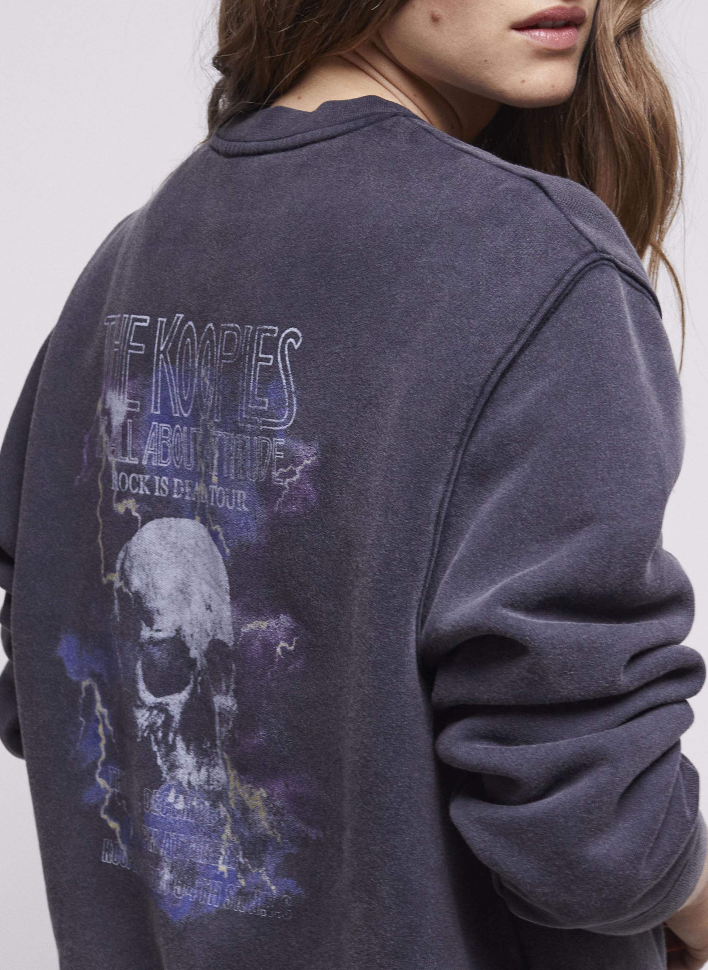 Sweat imprimé en coton délavé THE KOOPLES Bleu