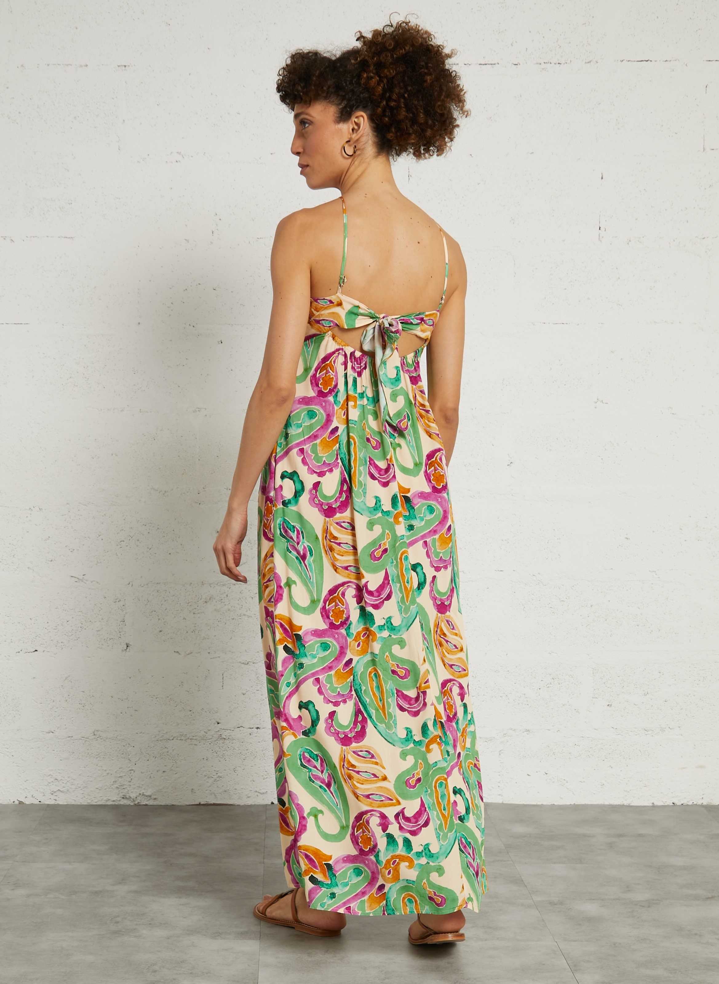 Midi dress with botanical print THE KORNER Multicolored