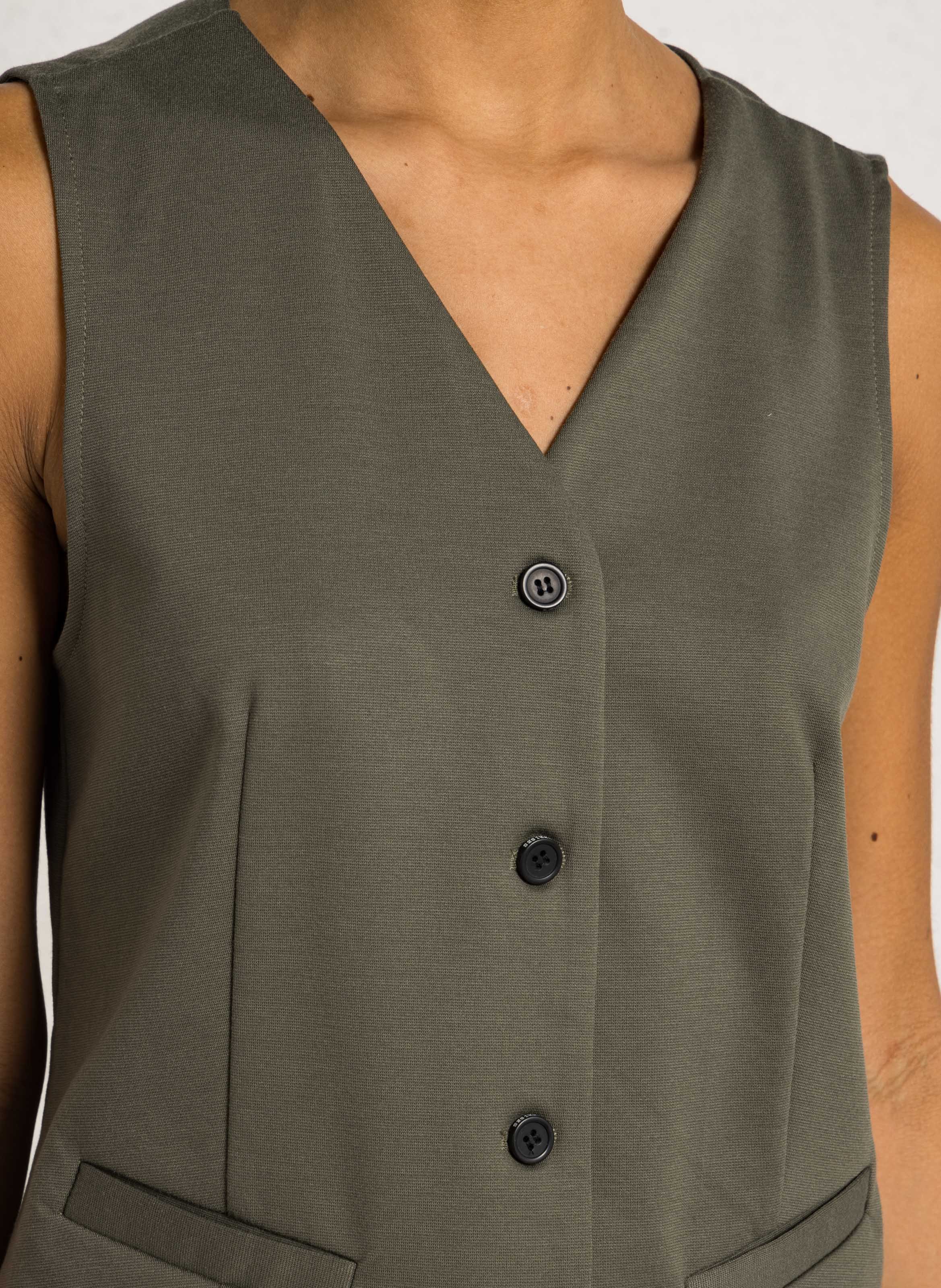 Recht vest met V-hals LE TEMPS DES CERISES Blauw