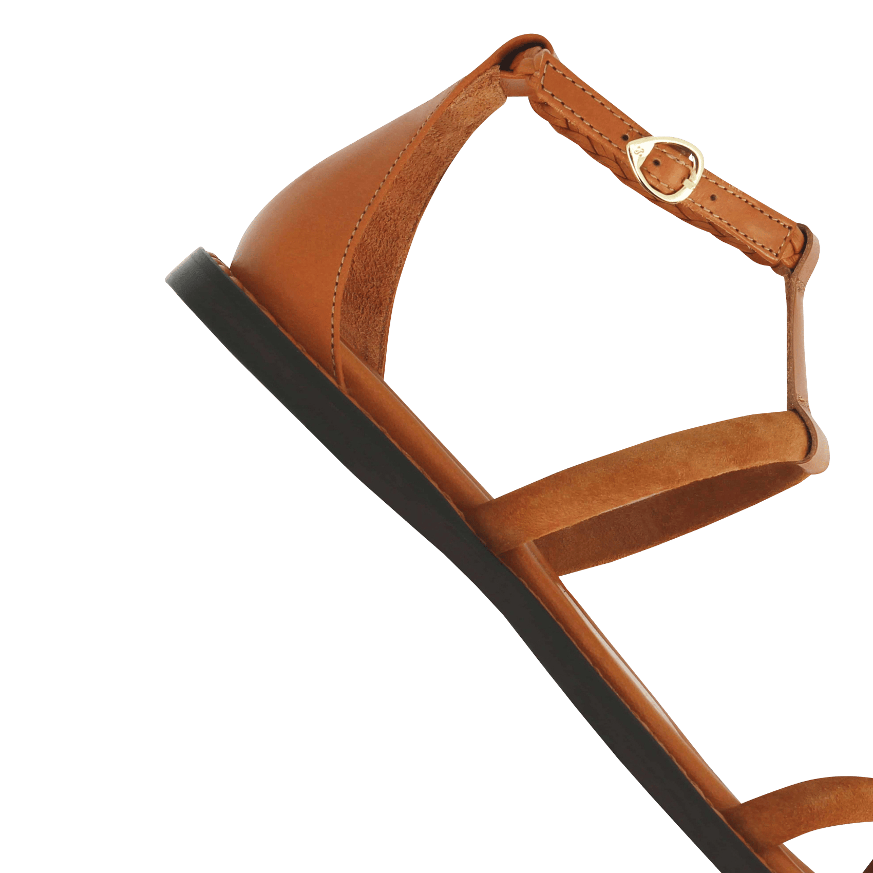 Sandales plates à brides en cuir SOCQUE PARIS Beige