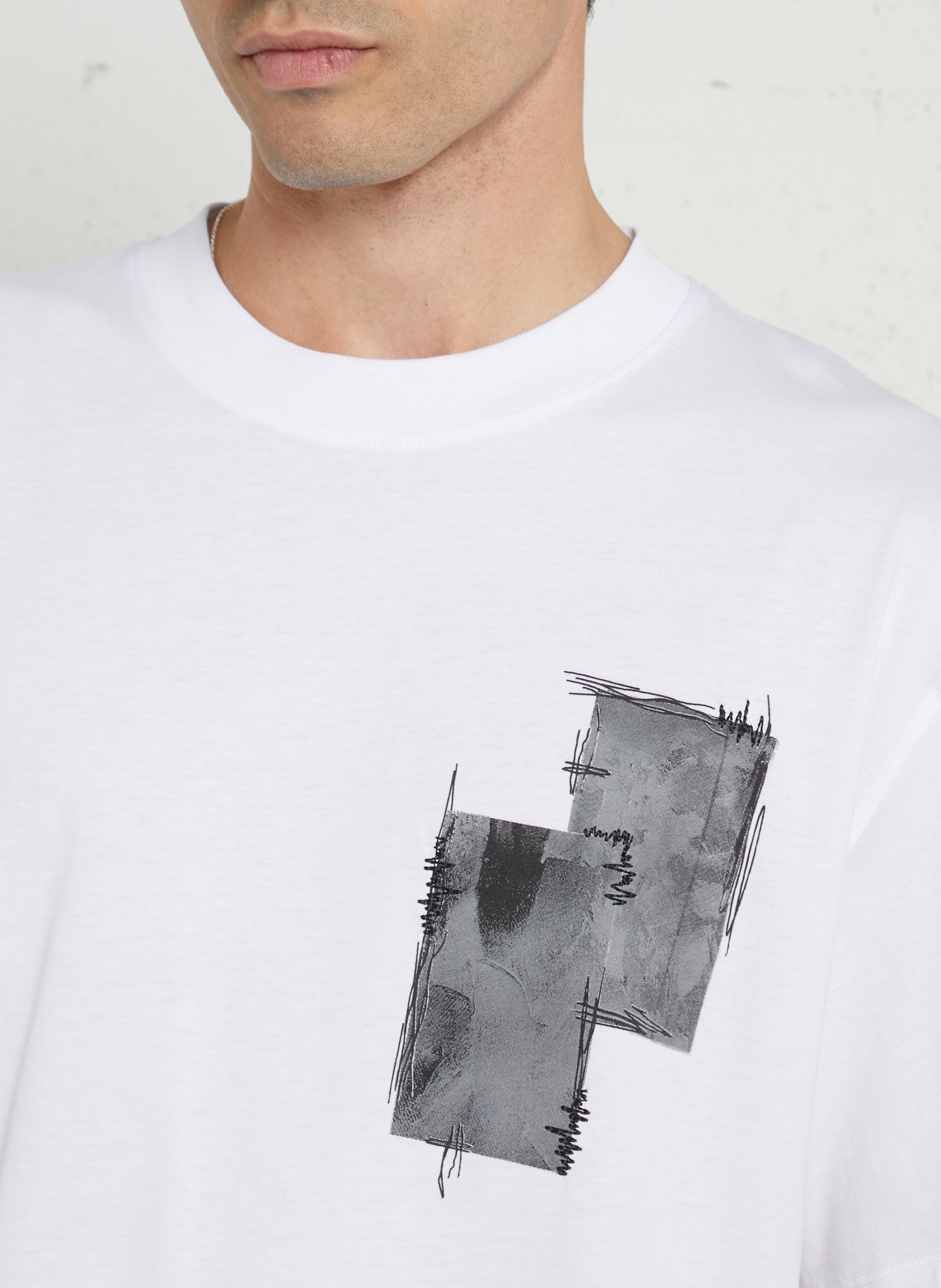 Oversized short-sleeve T-shirt with pattern IMPERIAL White