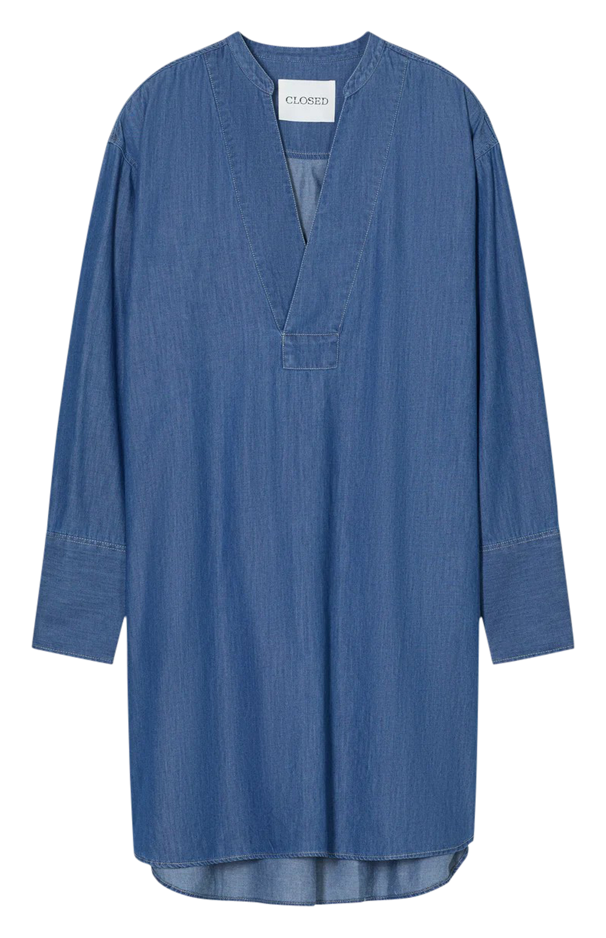 Robe courte col V en coton CLOSED Bleu