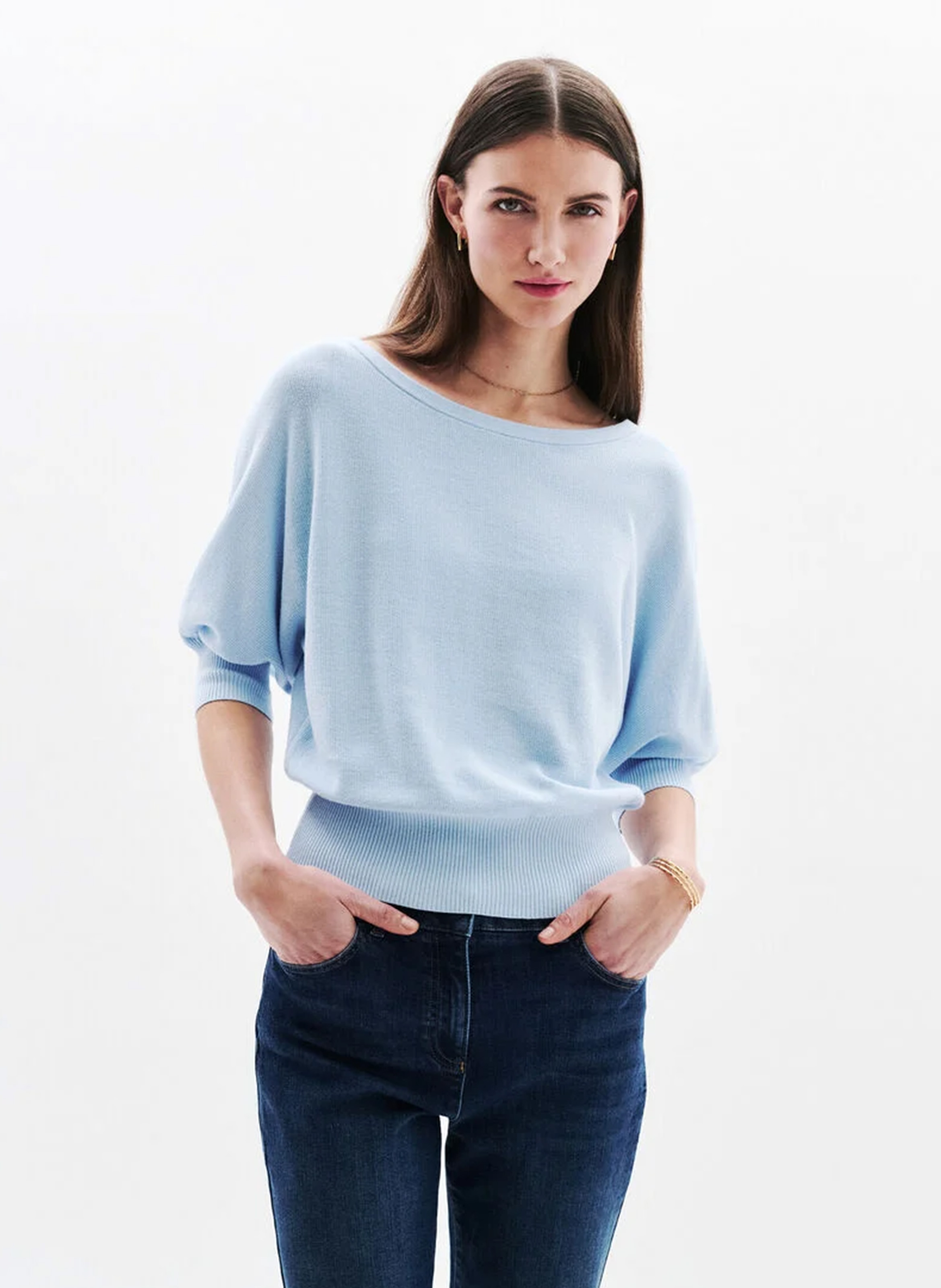 Pull oversize col bateau en coton CAROLL
