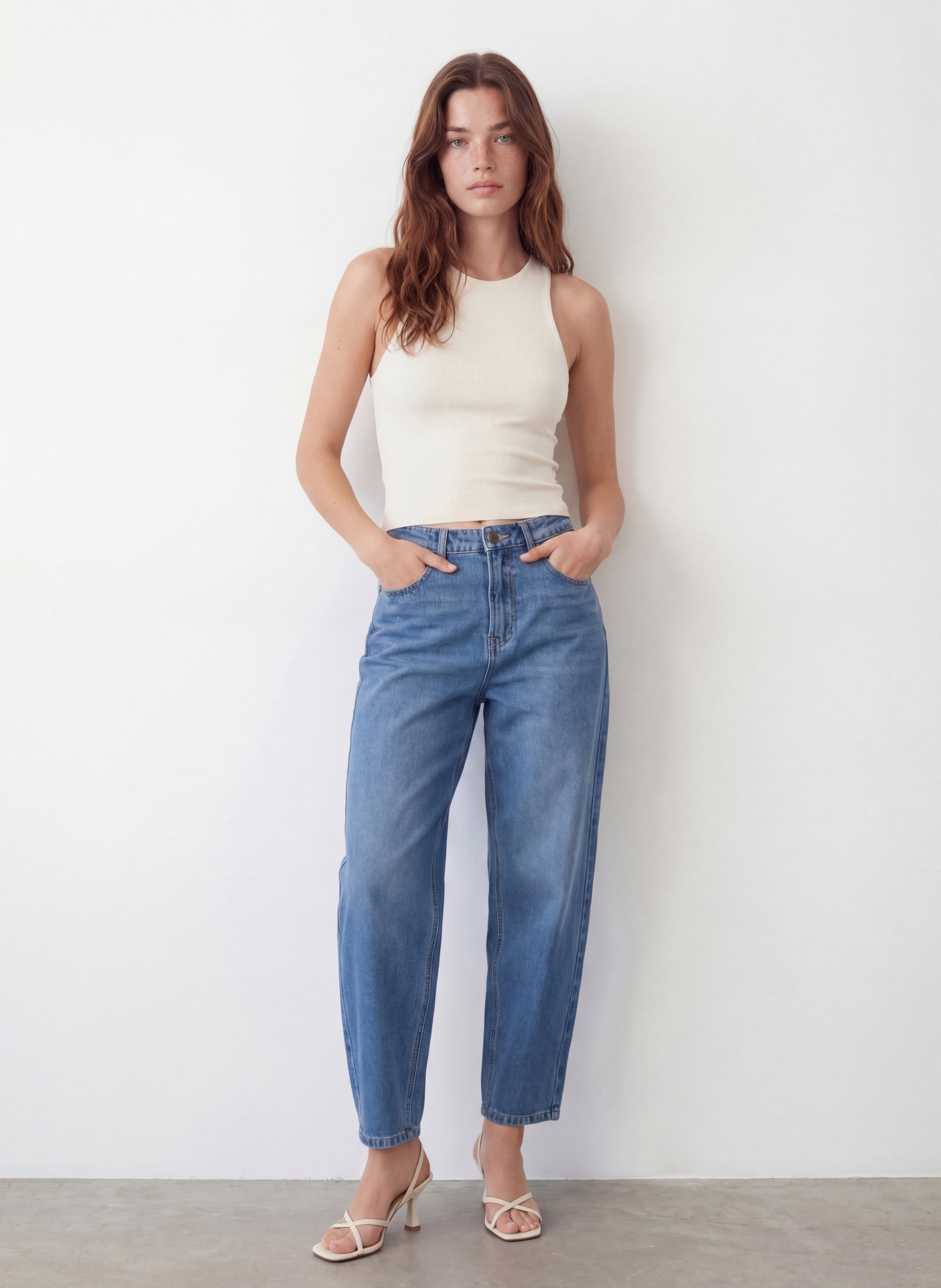 Débardeur ajusté en coton mélangé KOOKAI Blanc