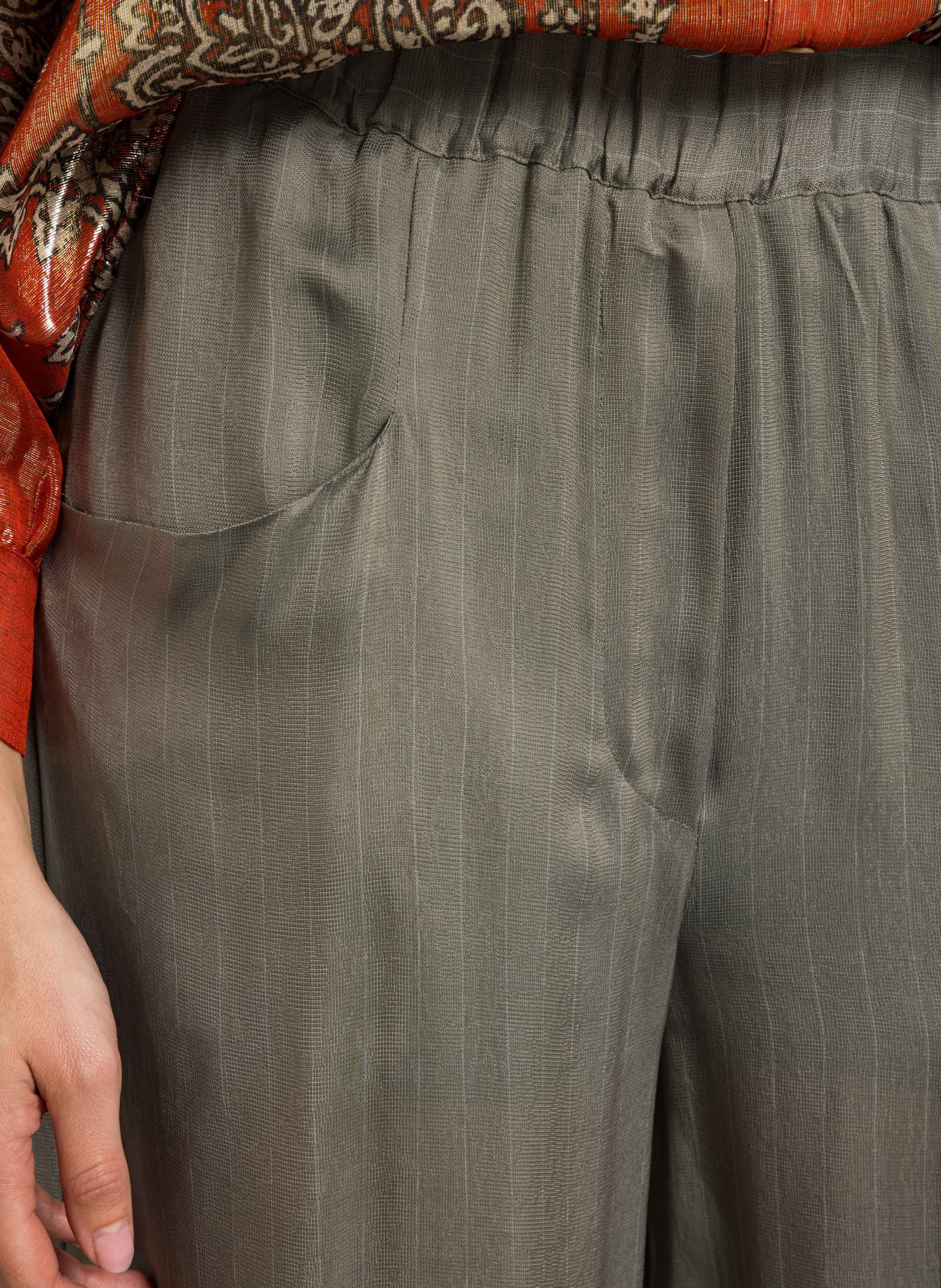 Pantalon large rayé MARGAUX LONNBERG Kaki