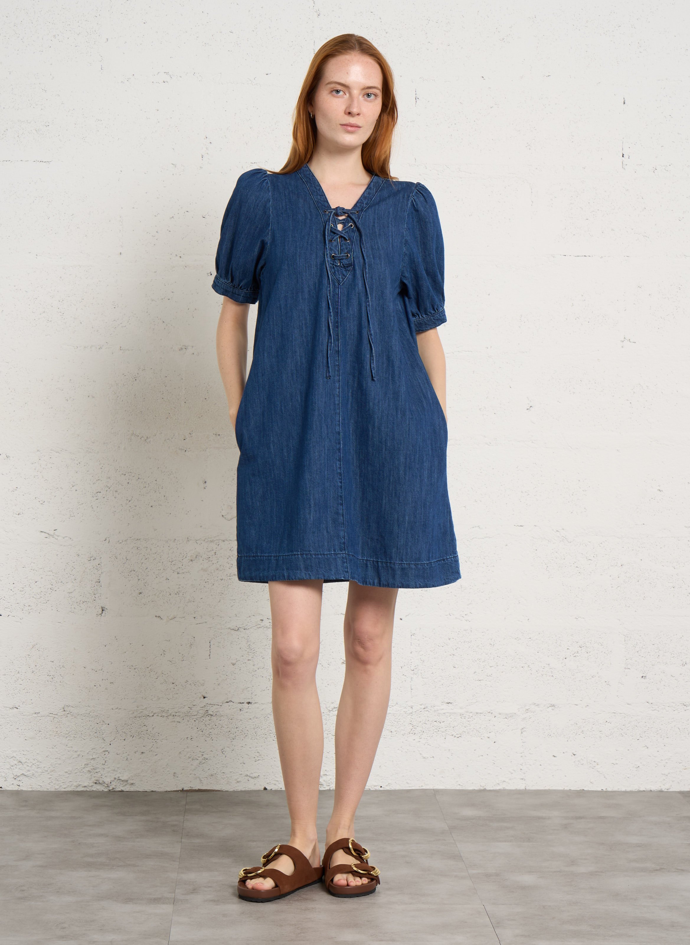 Halflange spijkerjurk SUD EXPRESS Zwart