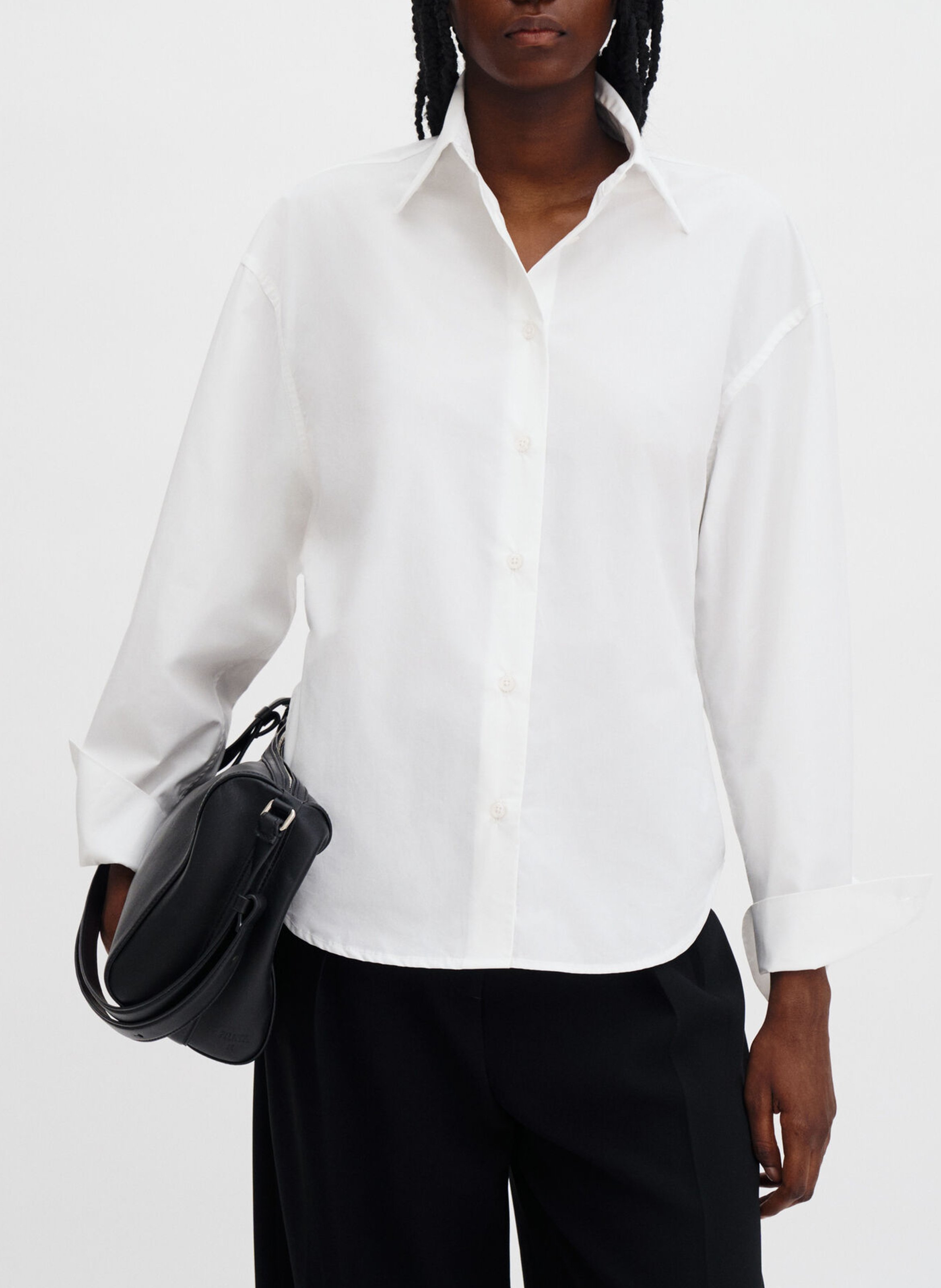 Getailleerde effen knoopblouse FILIPPA K Wit