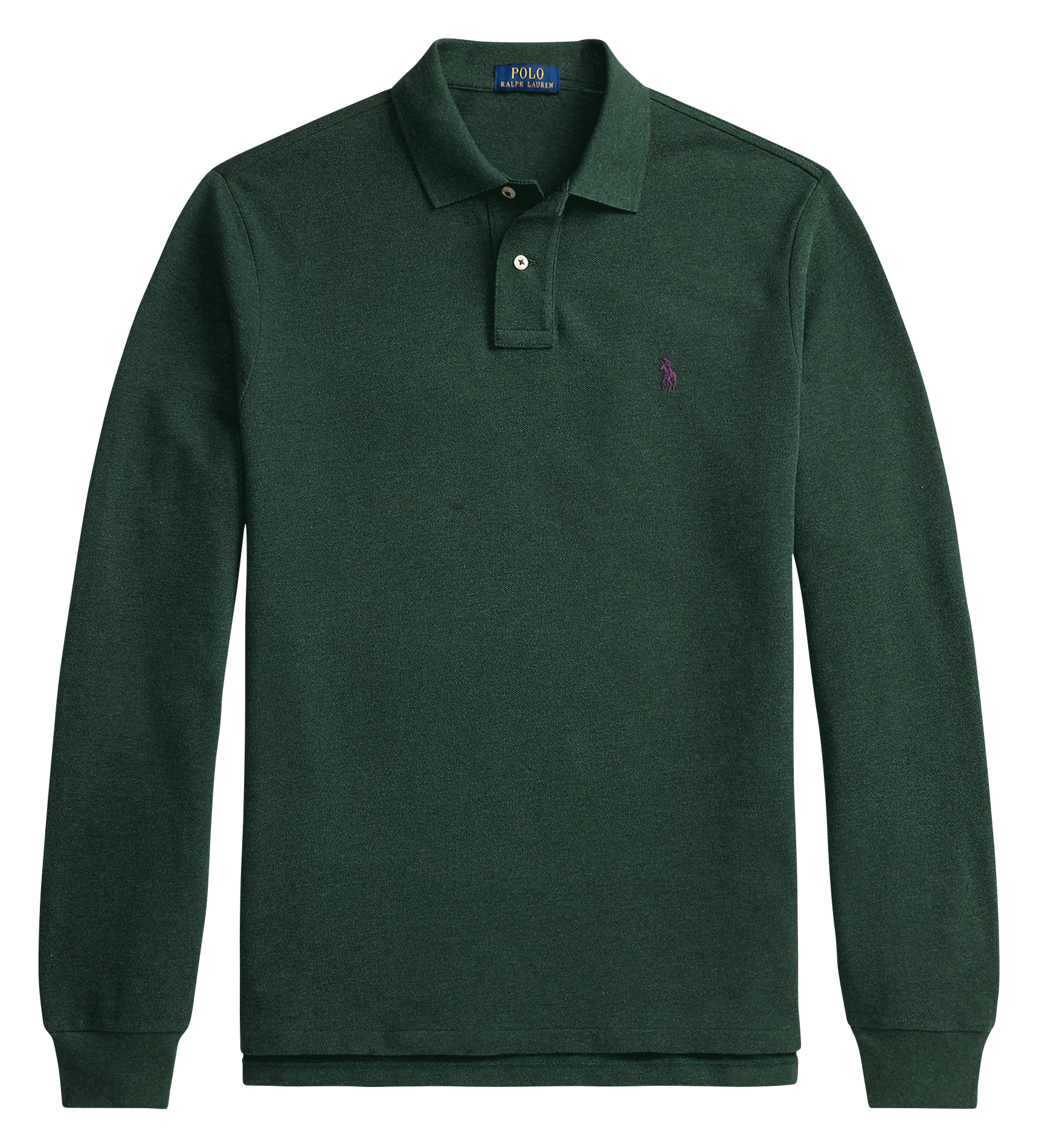 Langärmliges Poloshirt aus Baumwoll-Piqué, Regular Fit | Grun POLO RALPH LAUREN Herren