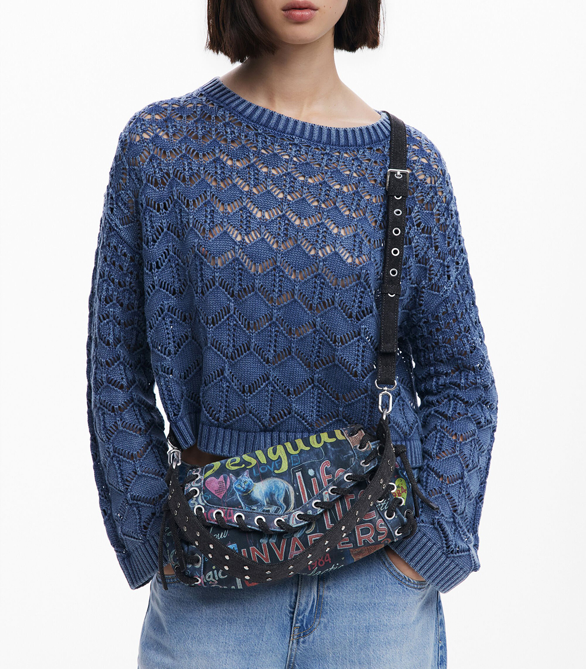 Sac à main en coton mélangé imprimé DESIGUAL Multicolore